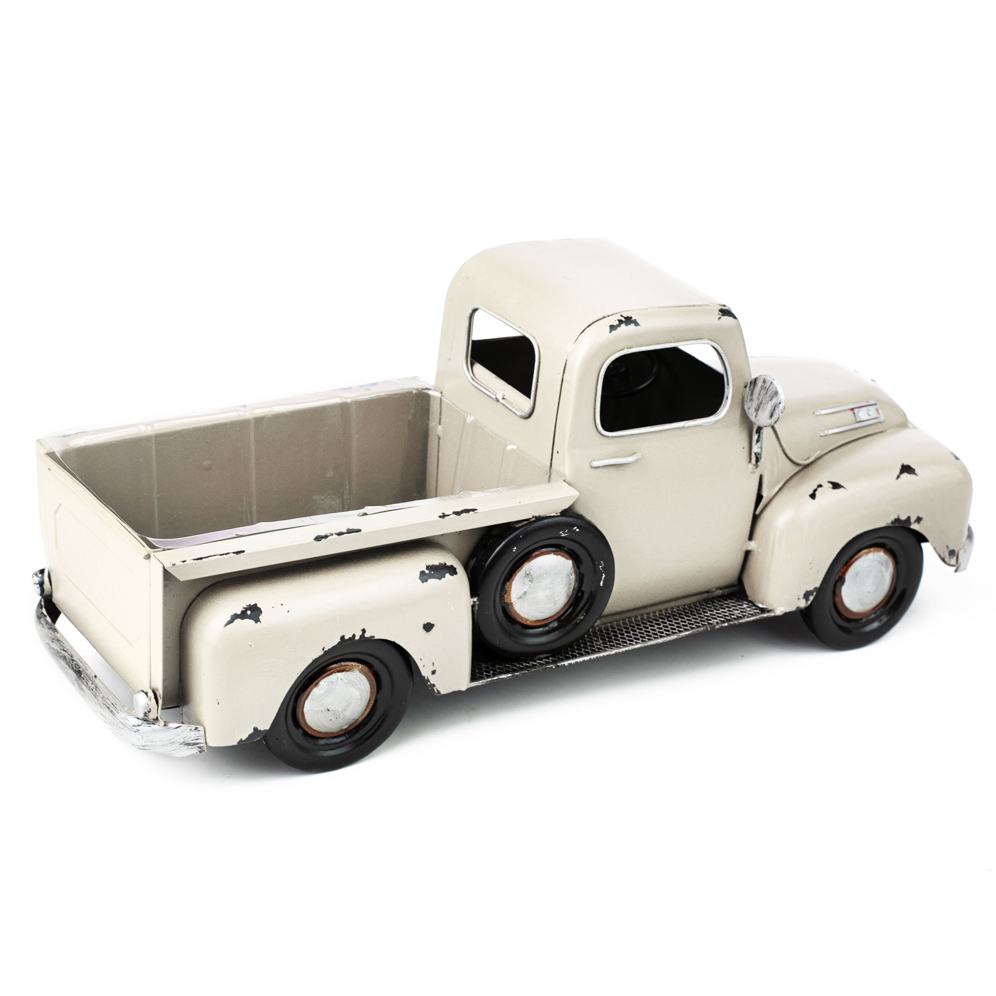 16" Vintage Truck Planter: White detail photo 4