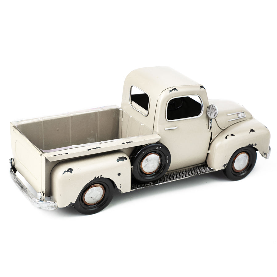 16" Vintage Truck Planter: White detail photo 4