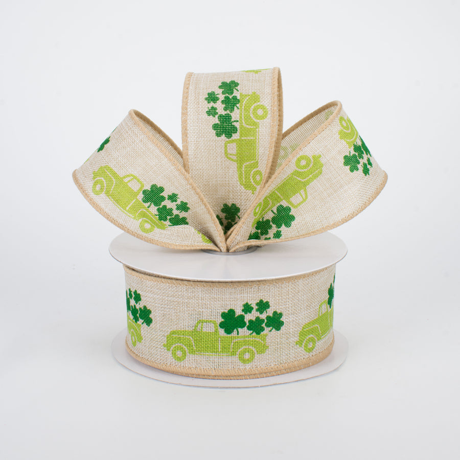 1.5" Vintage Truck Ribbon: St. Patrick's Day (10 Yards) Lifestyle Photo
