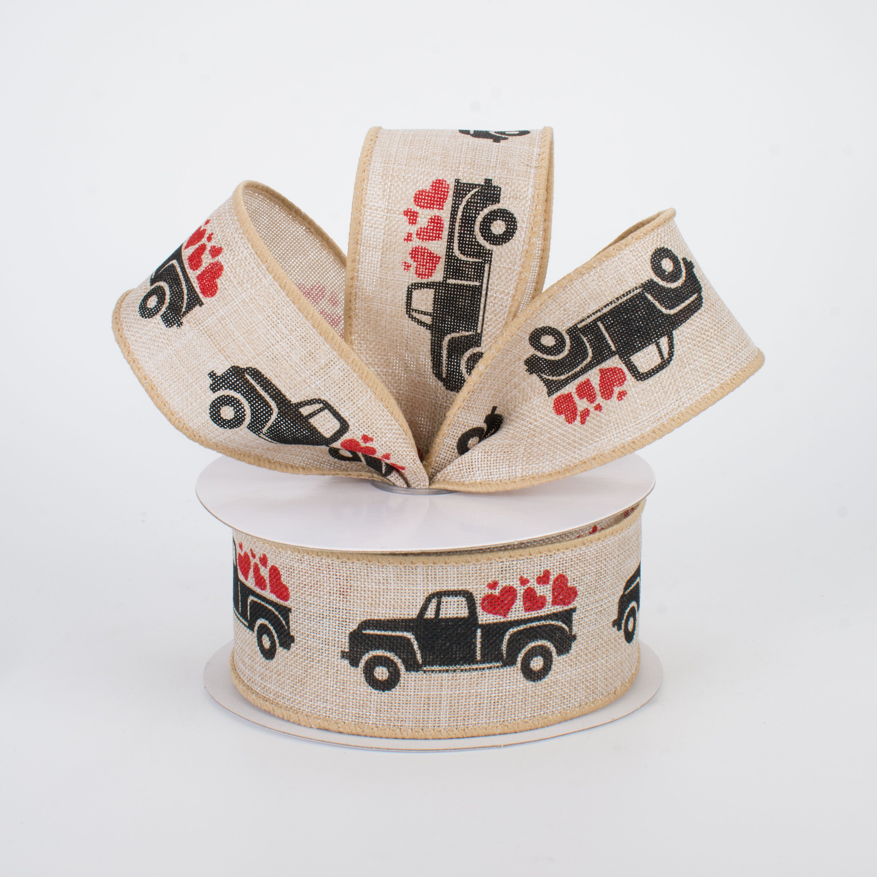 1.5" Vintage Truck Ribbon: Valentine's Day (10 Yards) Lifestyle Photo