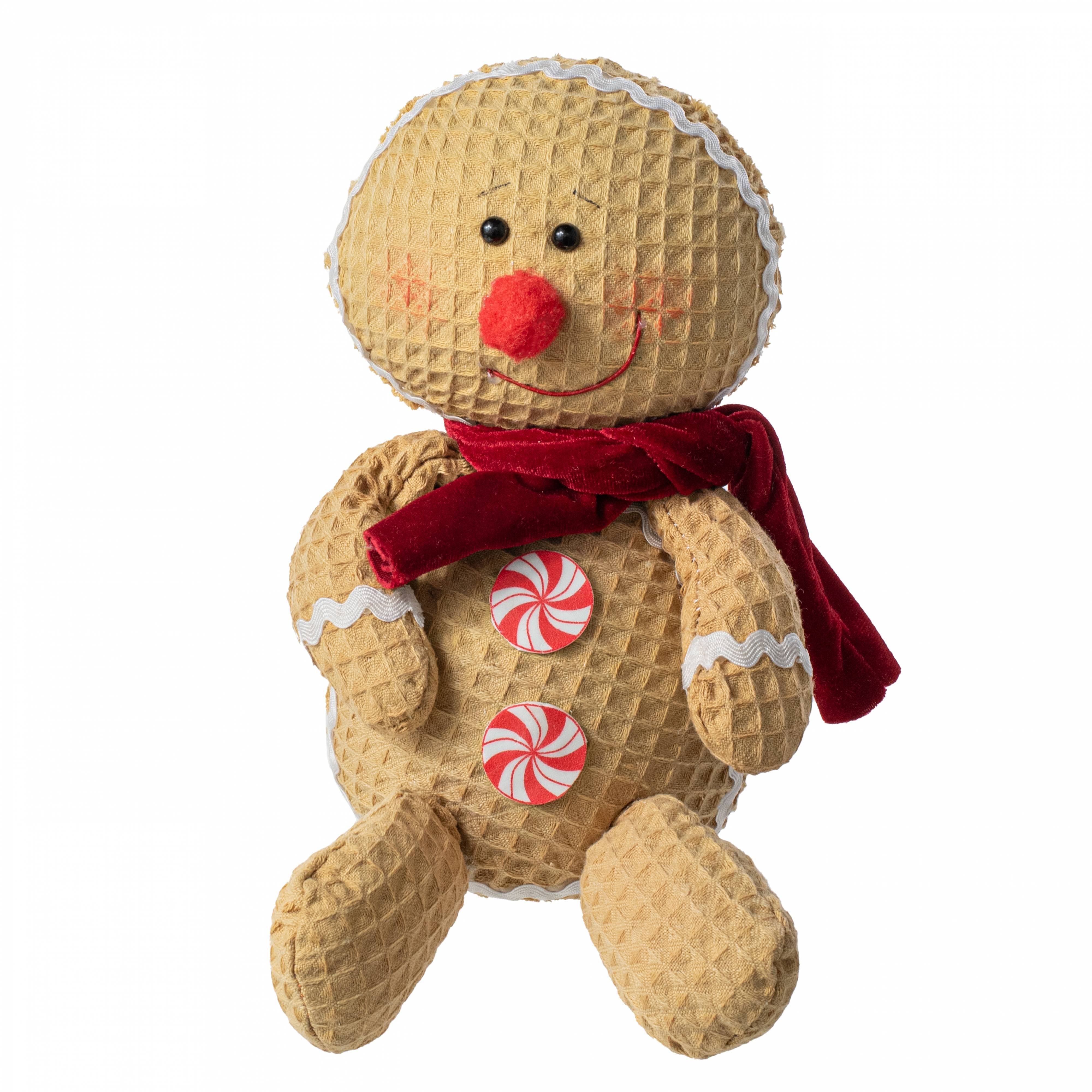 8" Waffle Fabric Gingerbread Man Decor Item Number: 86211BN