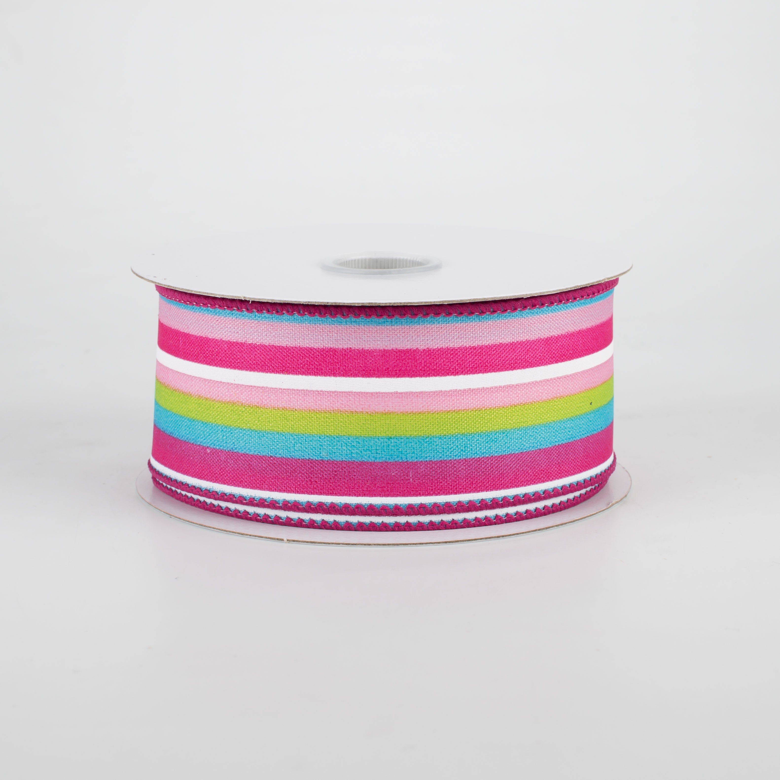 1.5" Walla Stripes Ribbon: Pink, Blue, Green (10 Yards)