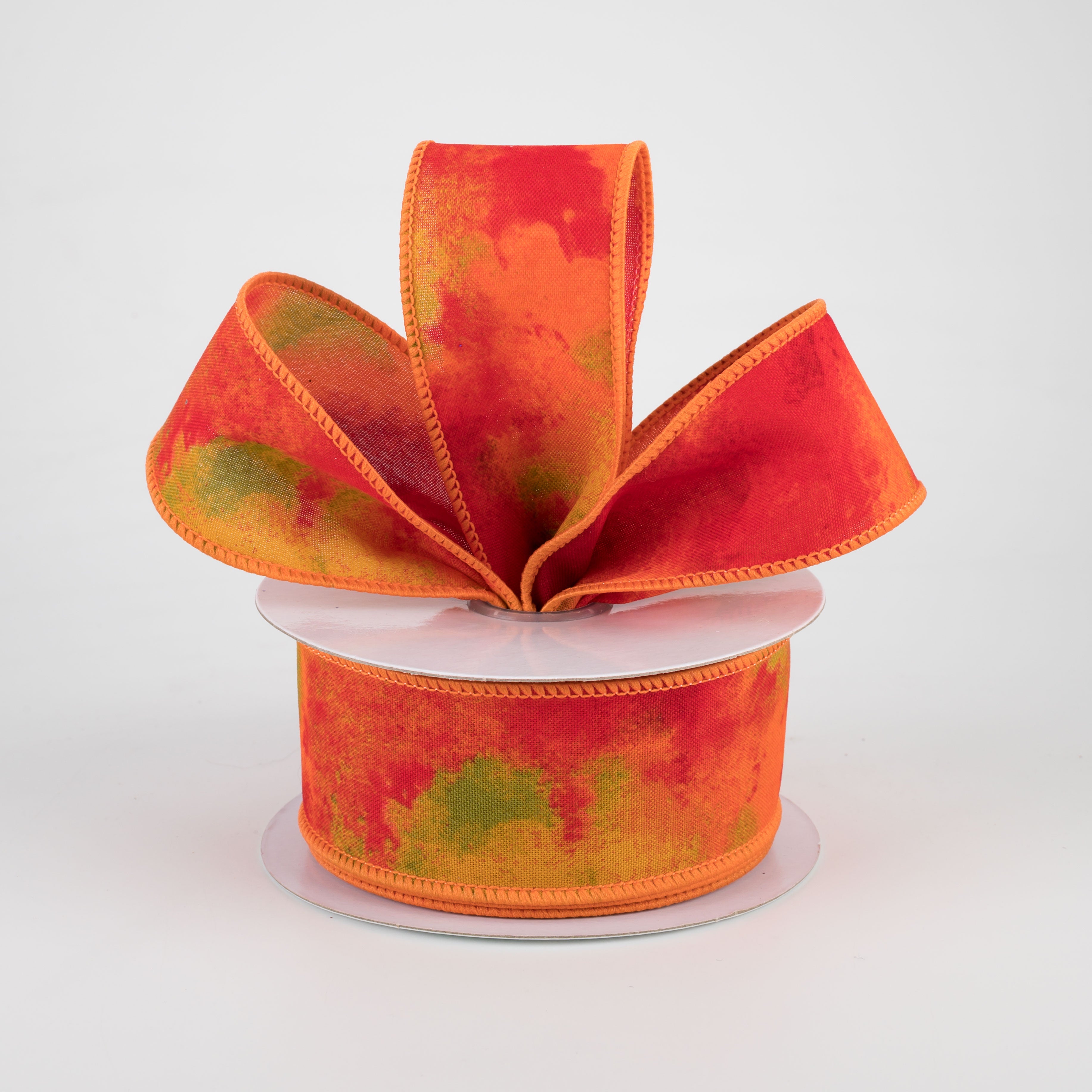 1.5" Watercolor Blend Ribbon: Mustard, Orange, Rust, Moss (10 Yards) Lifestyle Photo