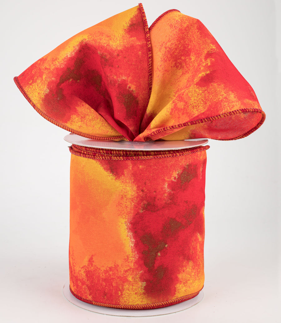 4" Watercolor Blend Ribbon: Mustard, Orange, Rust, Moss (10 Yards) Lifestyle Photo