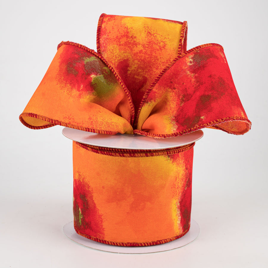 2.5" Watercolor Blend Ribbon: Mustard, Orange, Rust, Moss (10 Yards) Lifestyle Photo