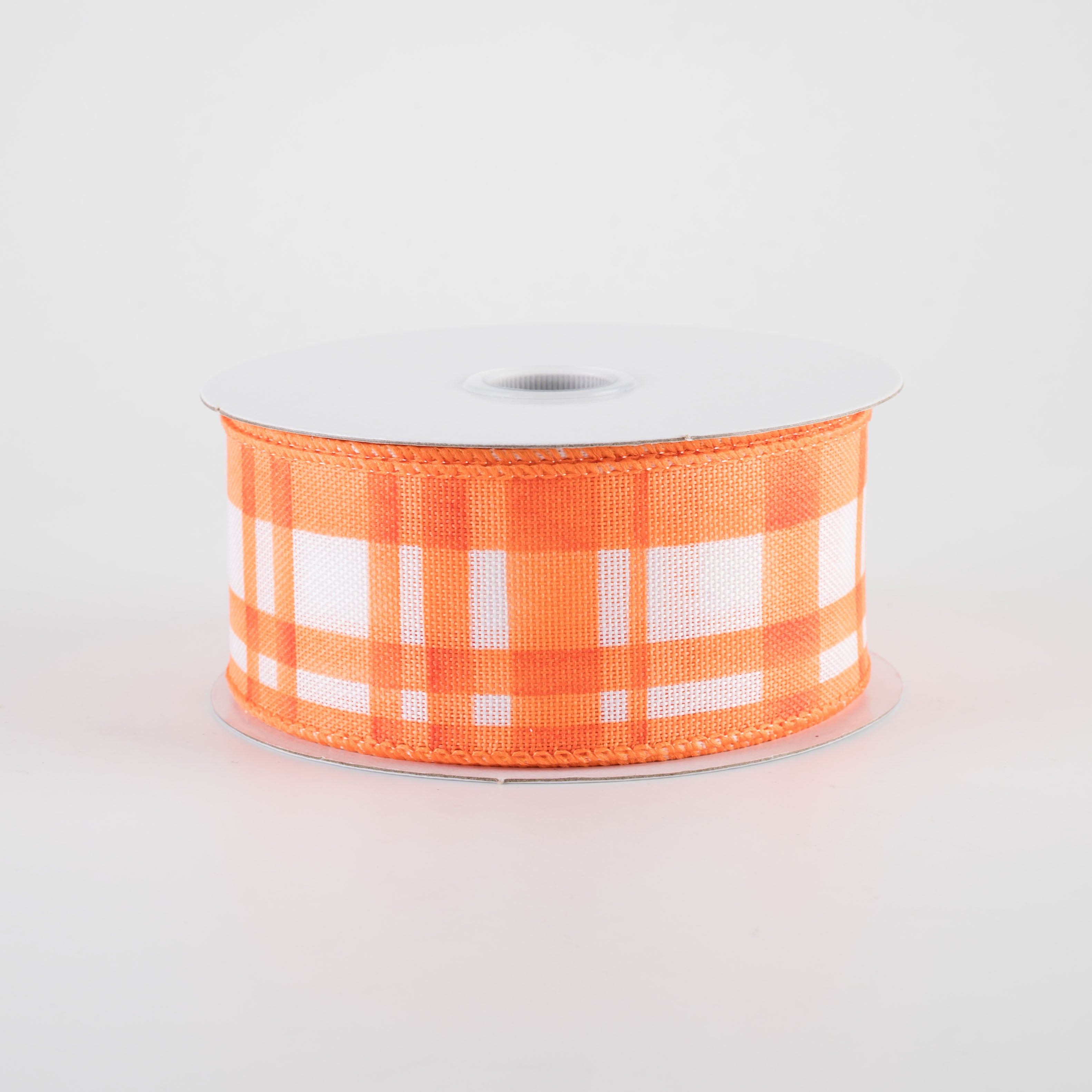 1.5 Watercolor Tuttola Plaid Ribbon: Orange (10 Yards)