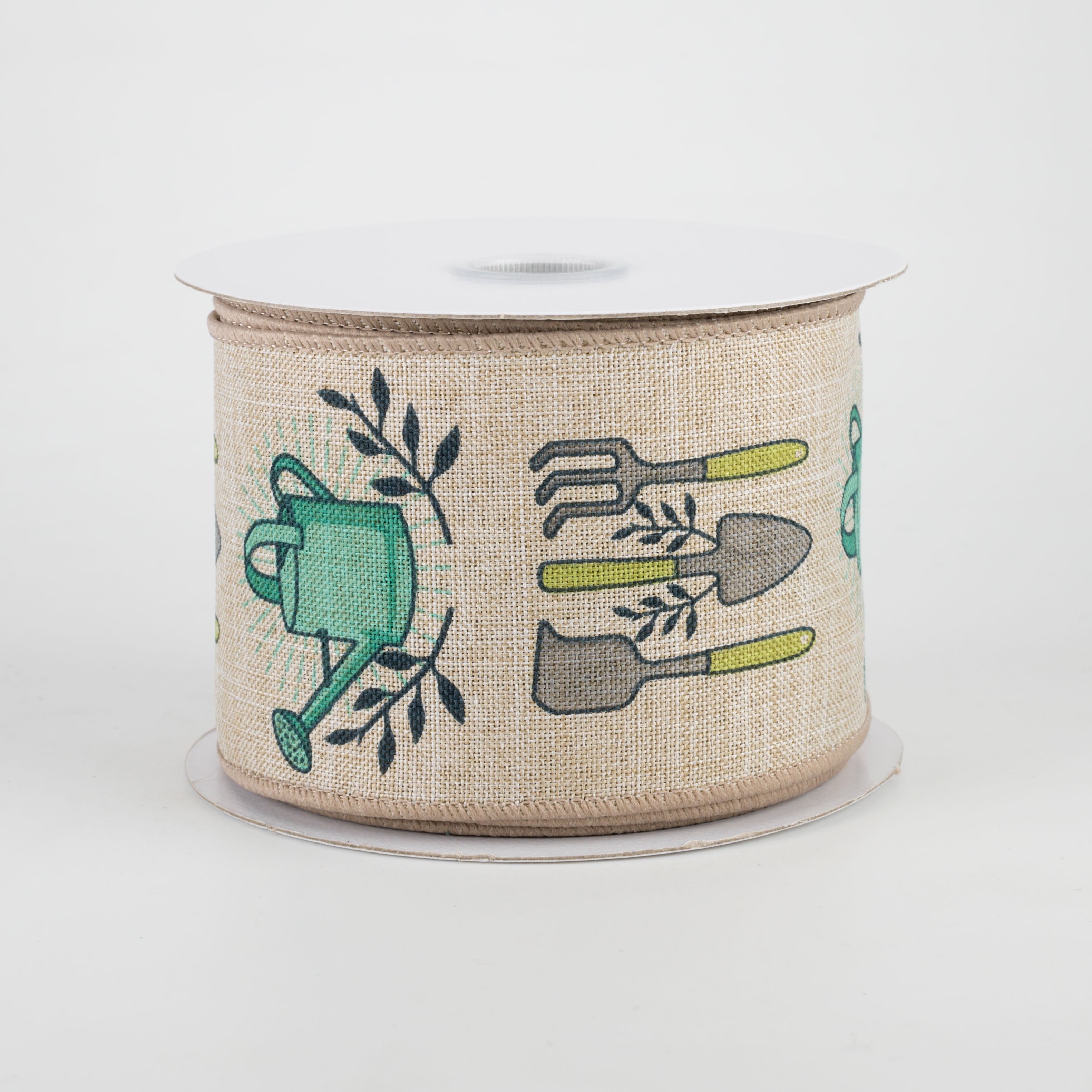 2.5" Watering Can & Garden Tools Ribbon: Blue & Fresh Green (10 Yards) Item Number: 41050-40-29