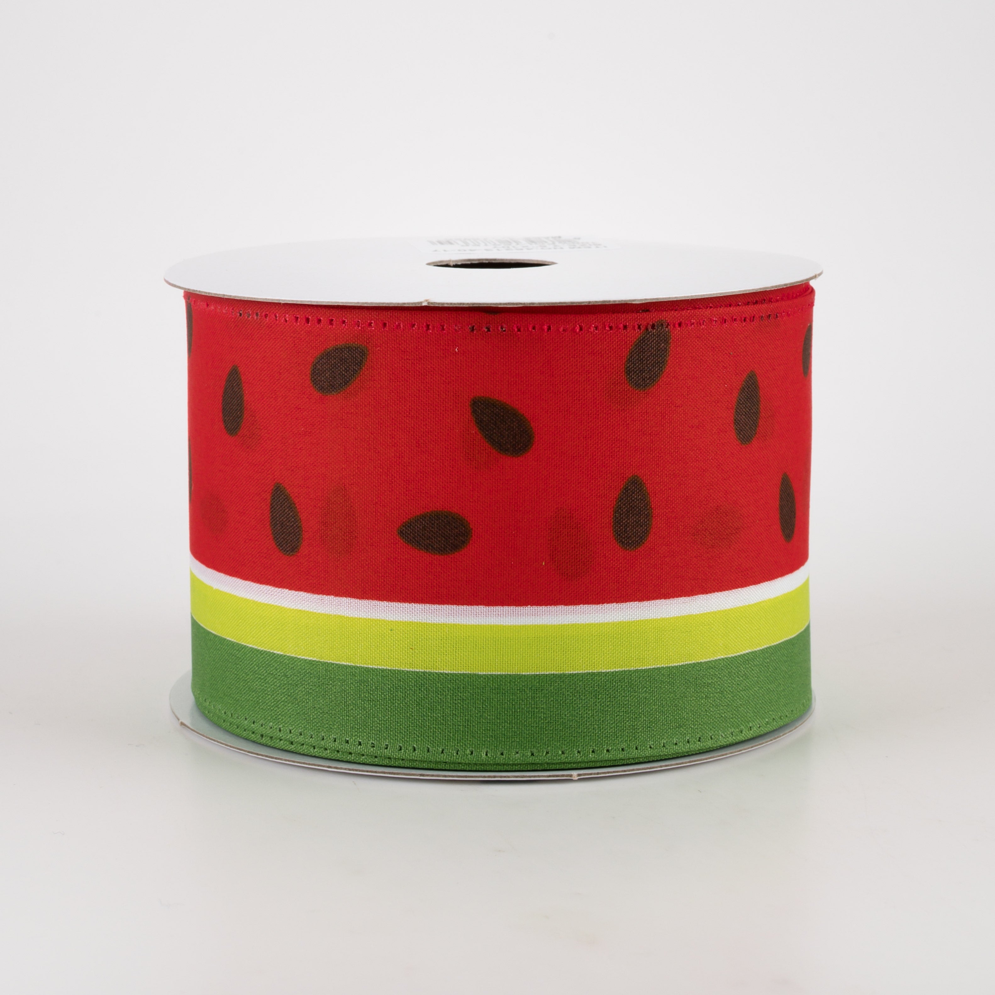 2.5" Watermelon Slice Satin Stripe Ribbon (10 Yards)