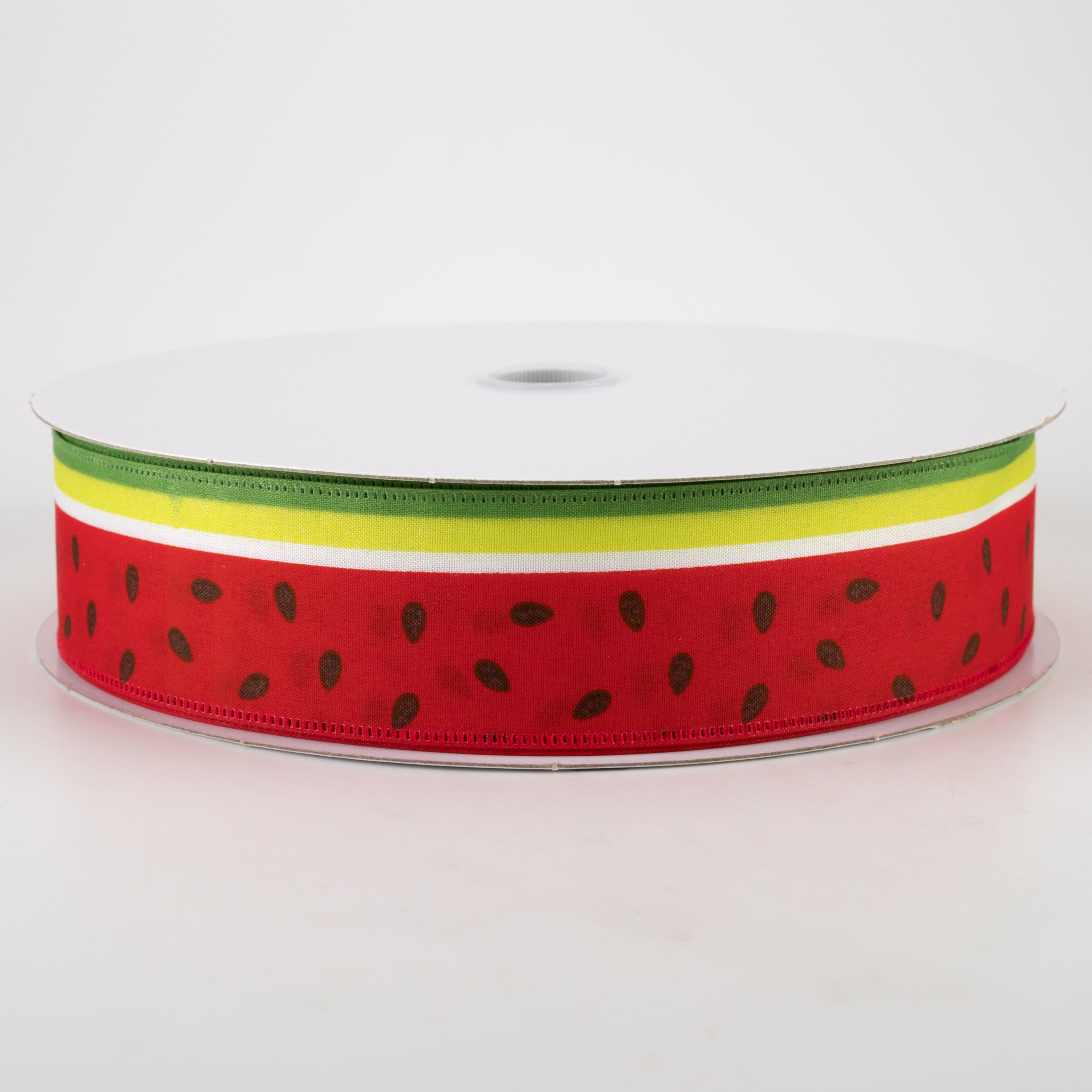 1.5" Watermelon Slice Satin Stripe Ribbon (50 Yards)