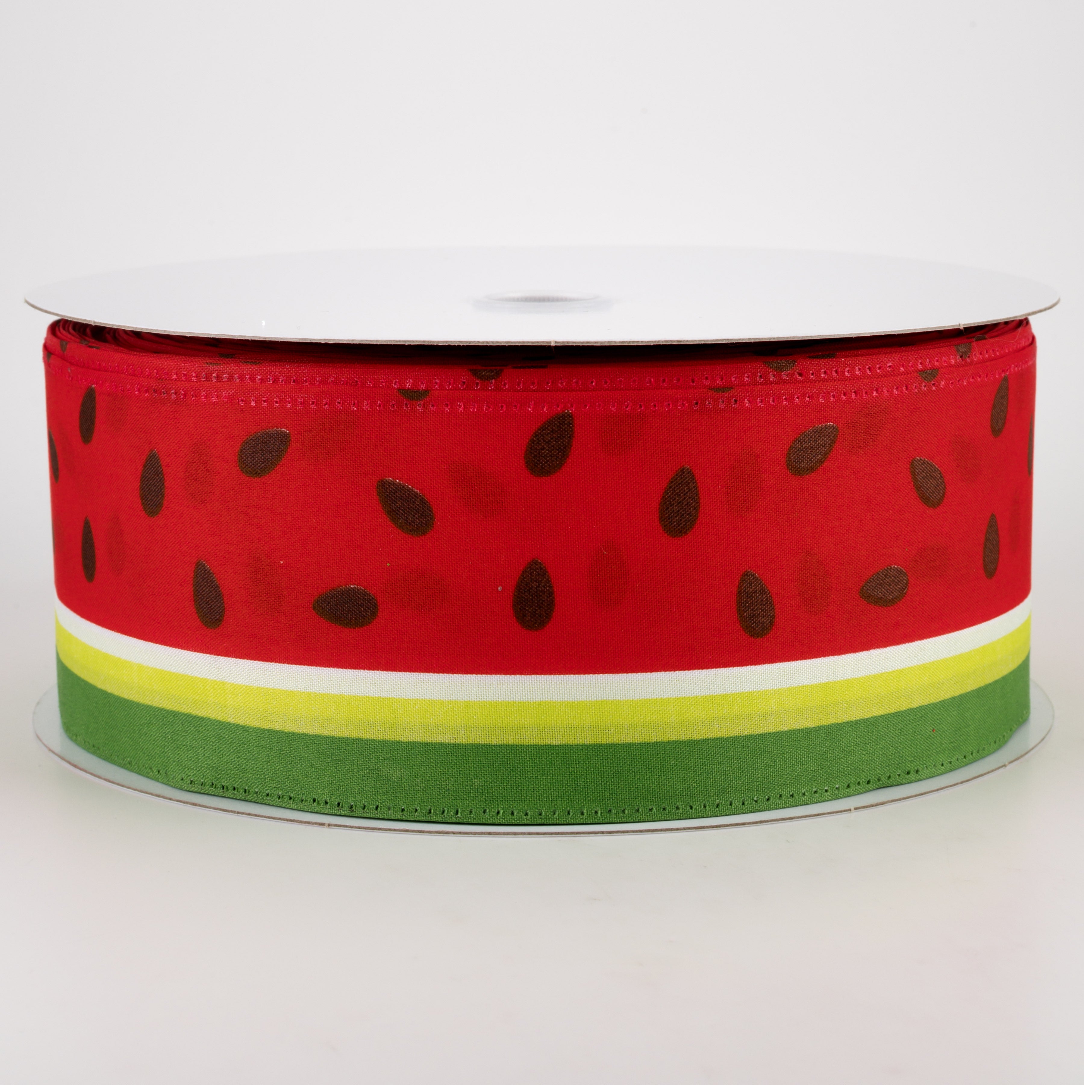 2.5" Watermelon Slice Satin Stripe Ribbon (50 Yards)