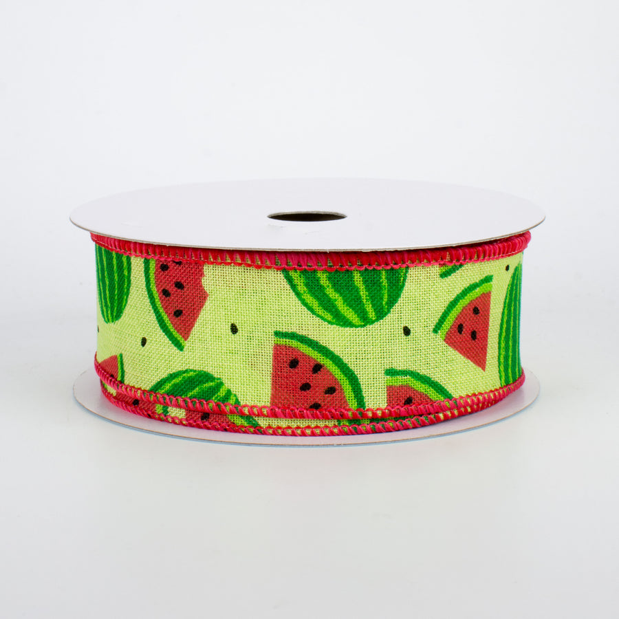 1.5" Watermelon Slices Ribbon: Bright Green (10 Yards)