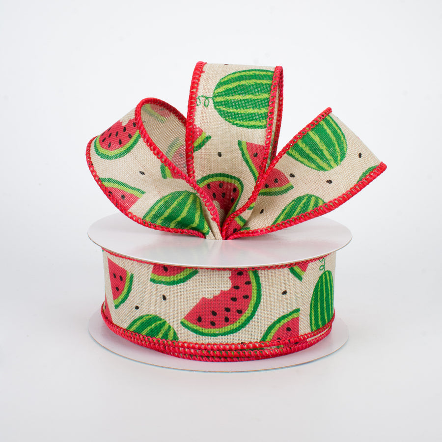 1.5" Watermelon Slices Ribbon: Natural (10 Yards) Lifestyle Photo