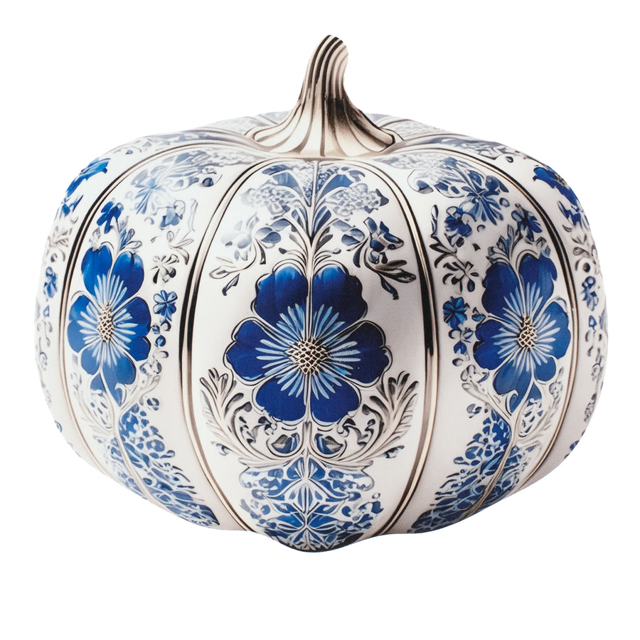 10" Waterproof Accent: Blue Floral Pumpkin Item Number: CD1157NH
