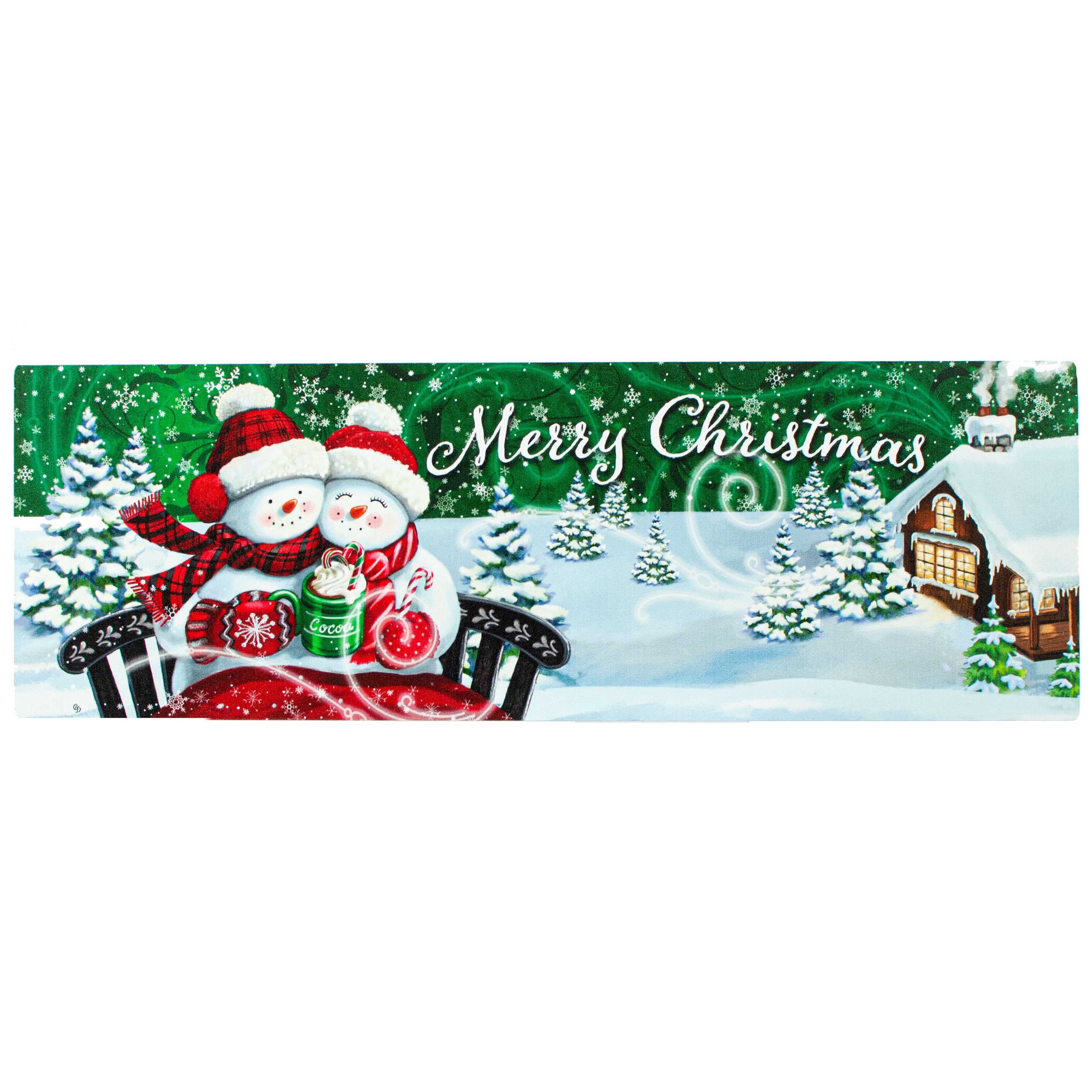 Waterproof Cocoa Snow Couple Signature Sign (5" x 15") Item Number: 4966SS