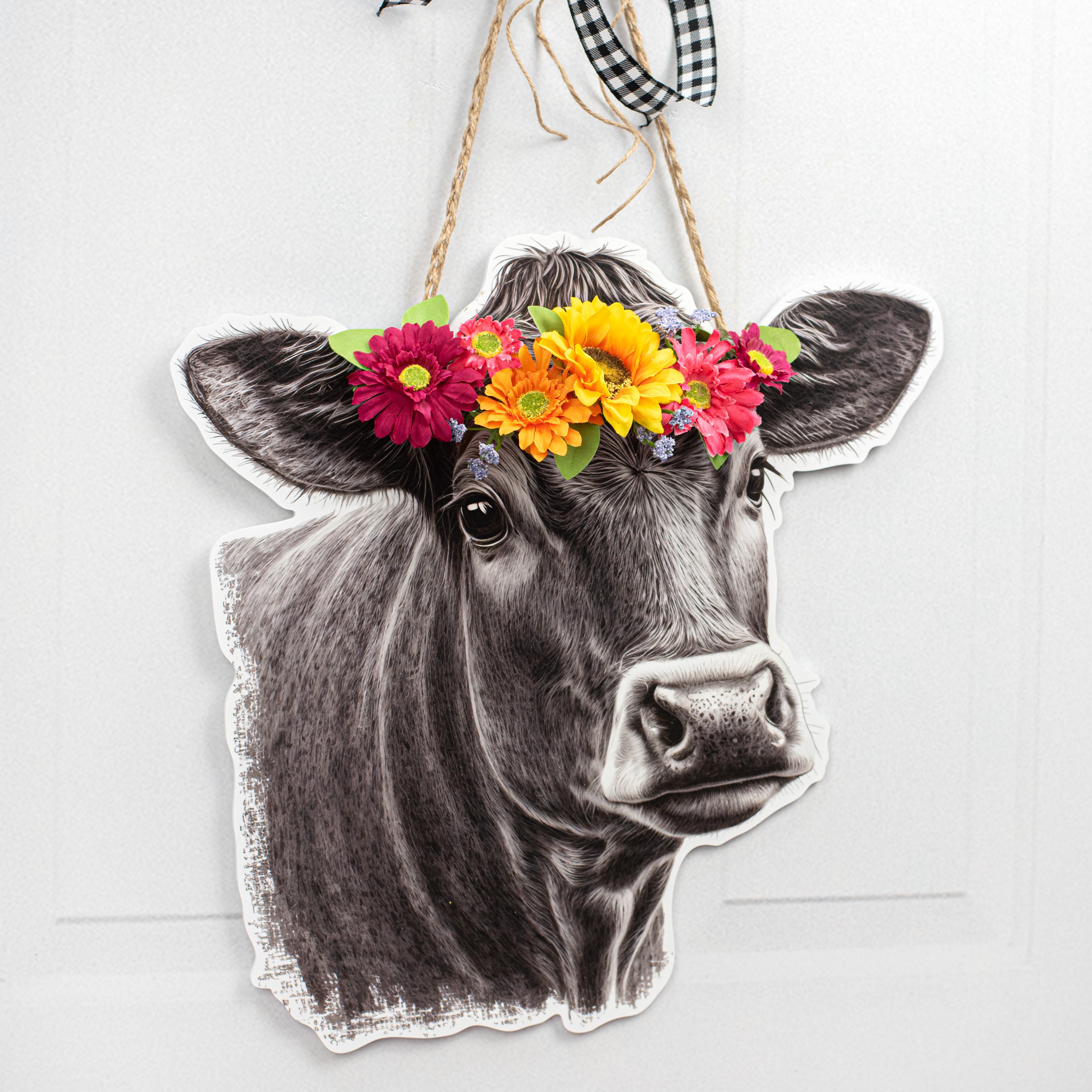 17" Waterproof Door Hanger: Cow Etching Item Number: CD1036NH