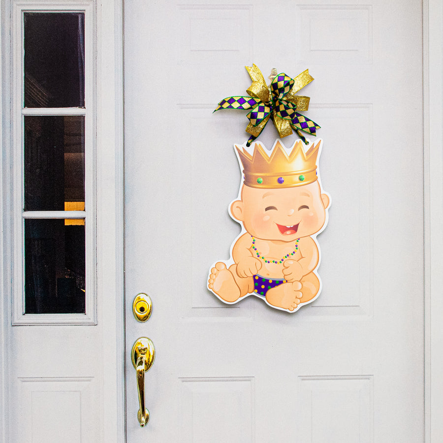 Waterproof Door Decor: 21" King Cake Baby Lifestyle Photo