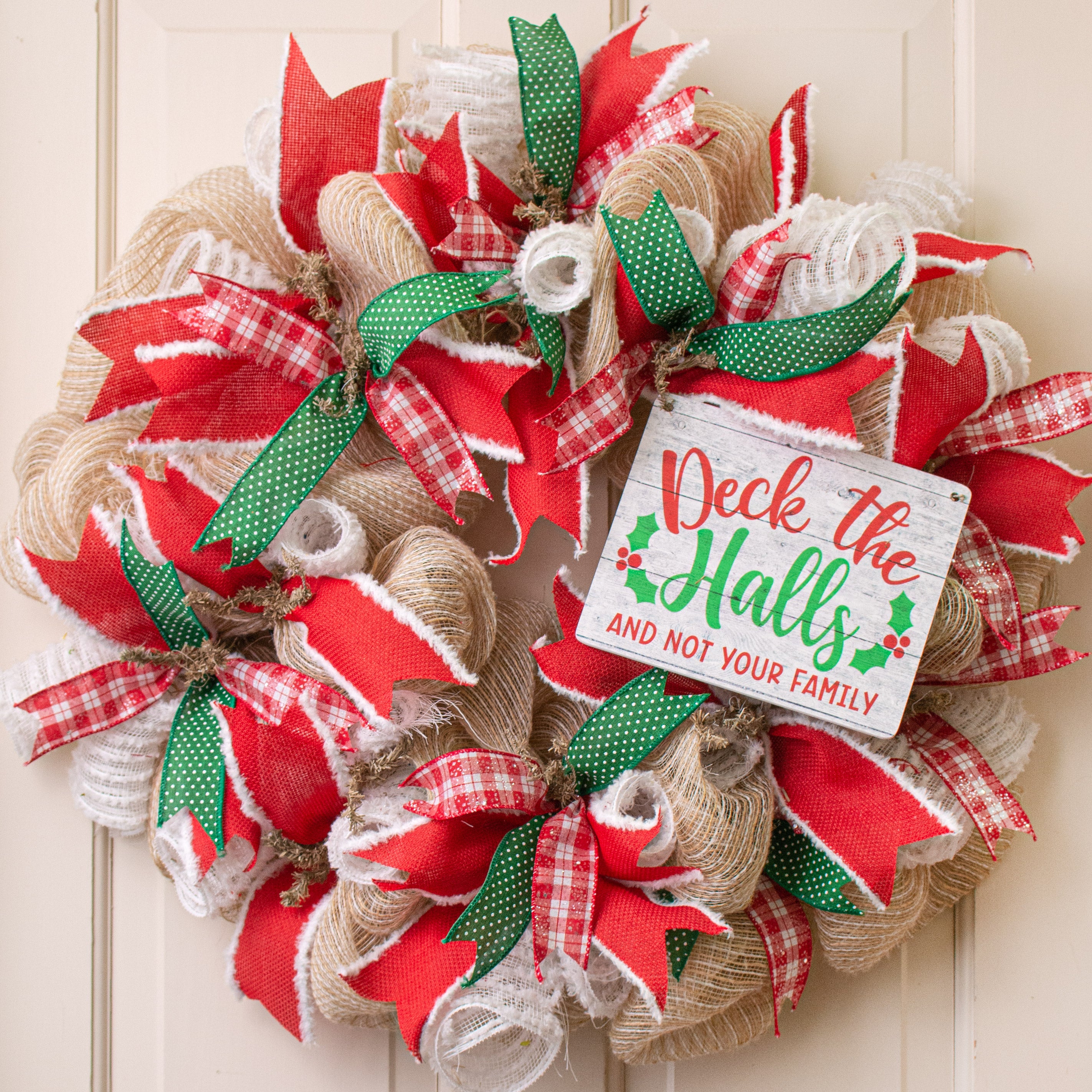 8" Waterproof Sign: Deck The Halls Not Your Family Lifestyle Photo