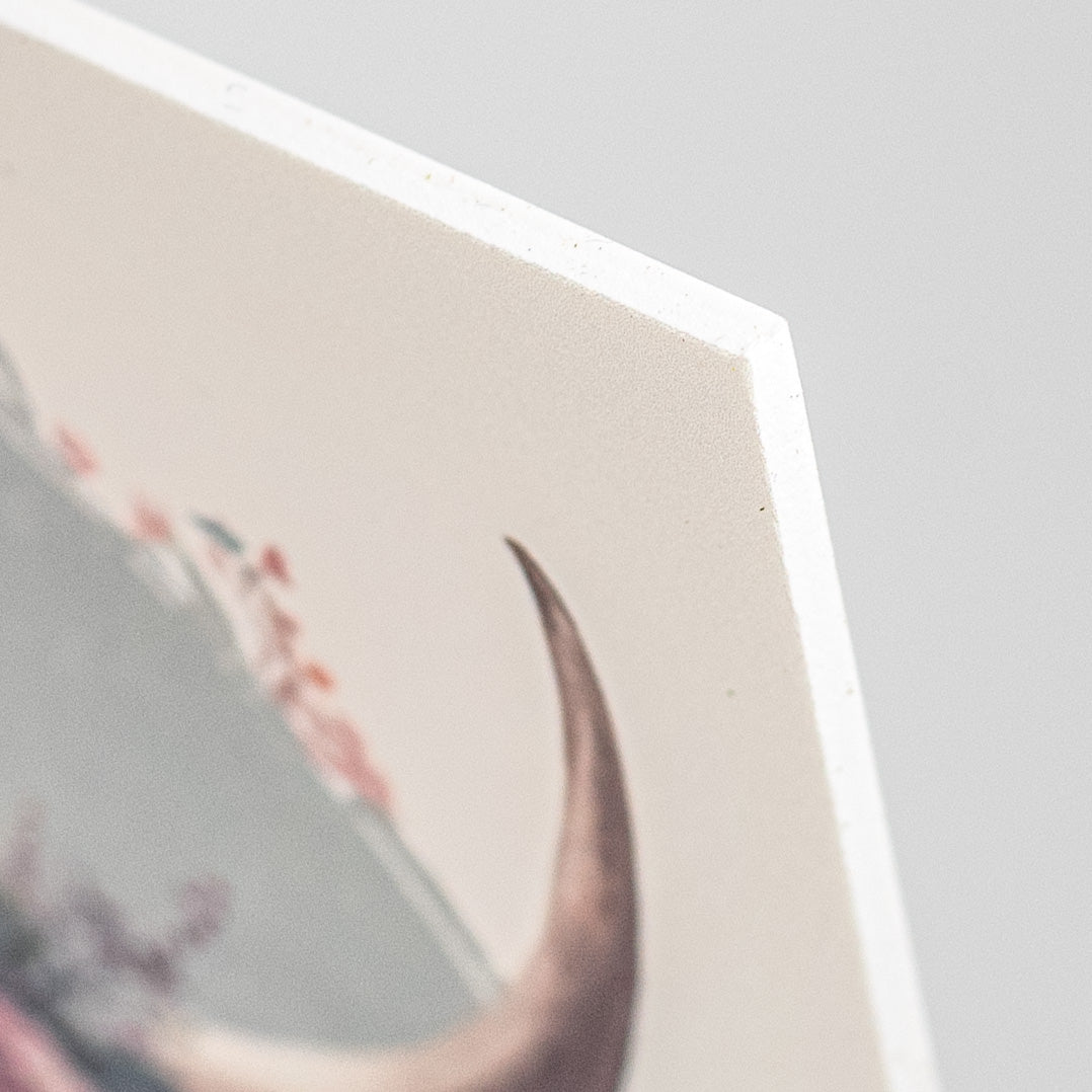 9"  Waterproof Sign: Floral Highland Cow detail photo 3