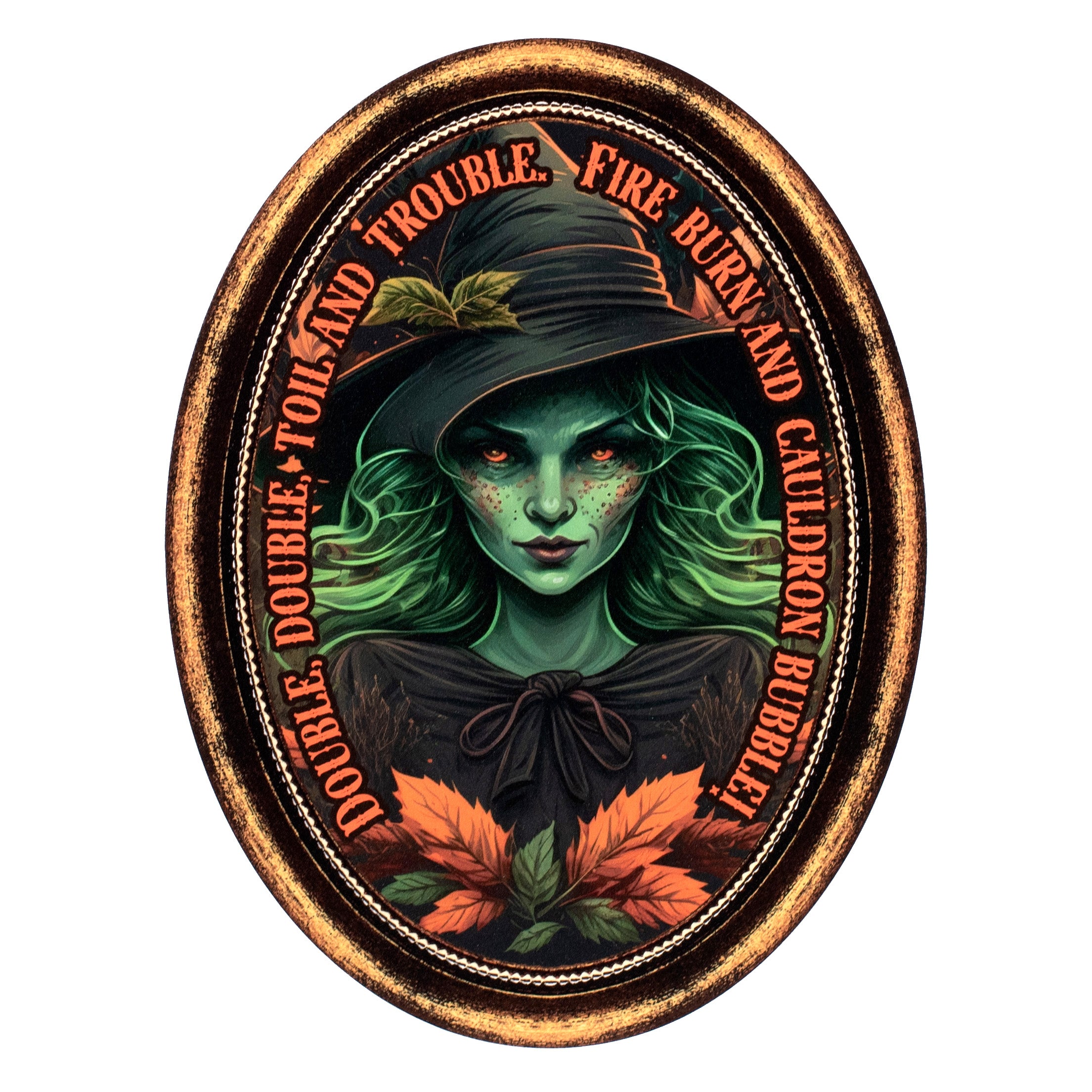 11" Waterproof Sign: Framed Double Trouble Witch Item Number: CD1022NH
