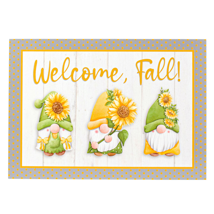 10" Waterproof Sign: Grey Sunflower Gnomes Item Number: CD0960NH