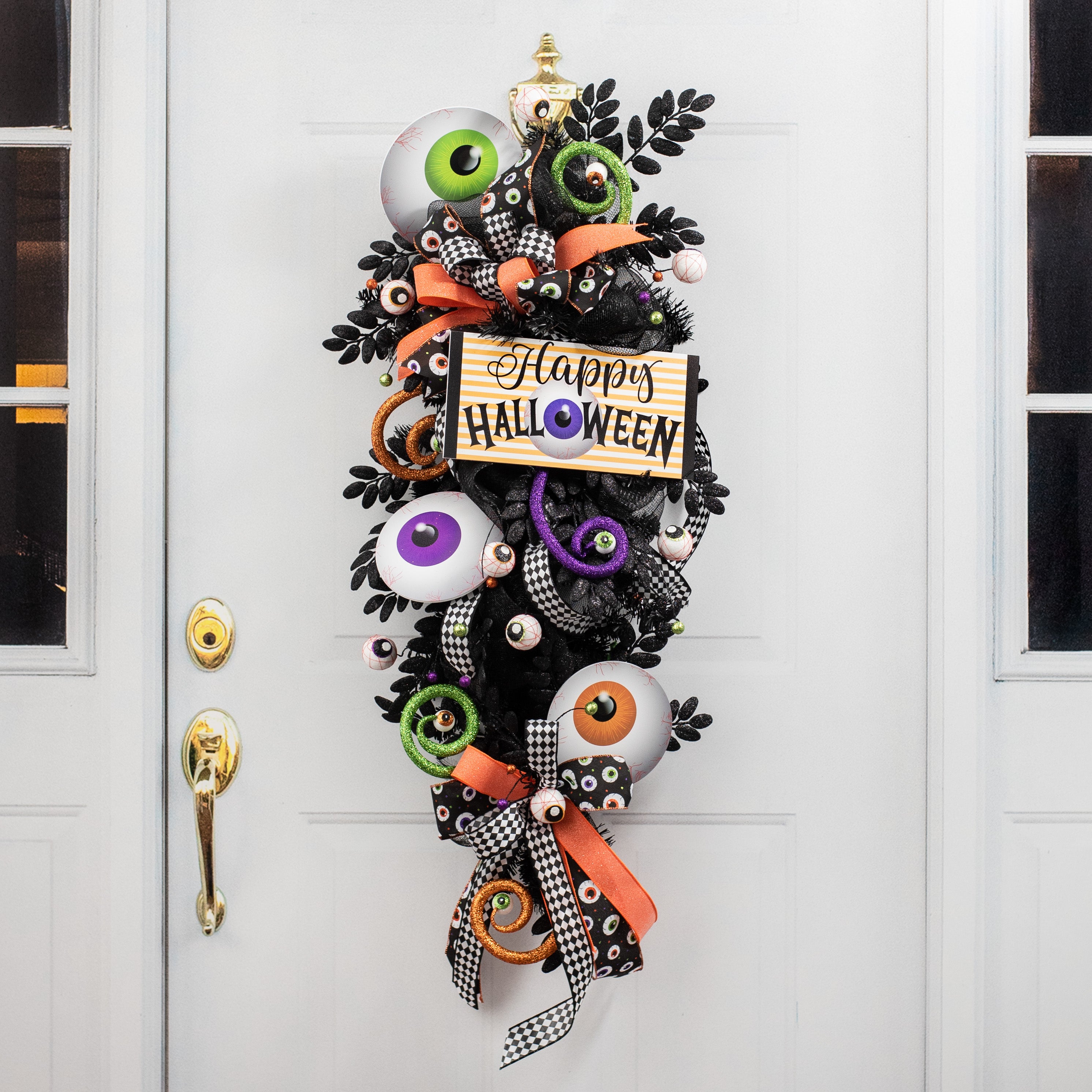12" Waterproof Sign: Happy Halloween Eyeball Lifestyle Photo