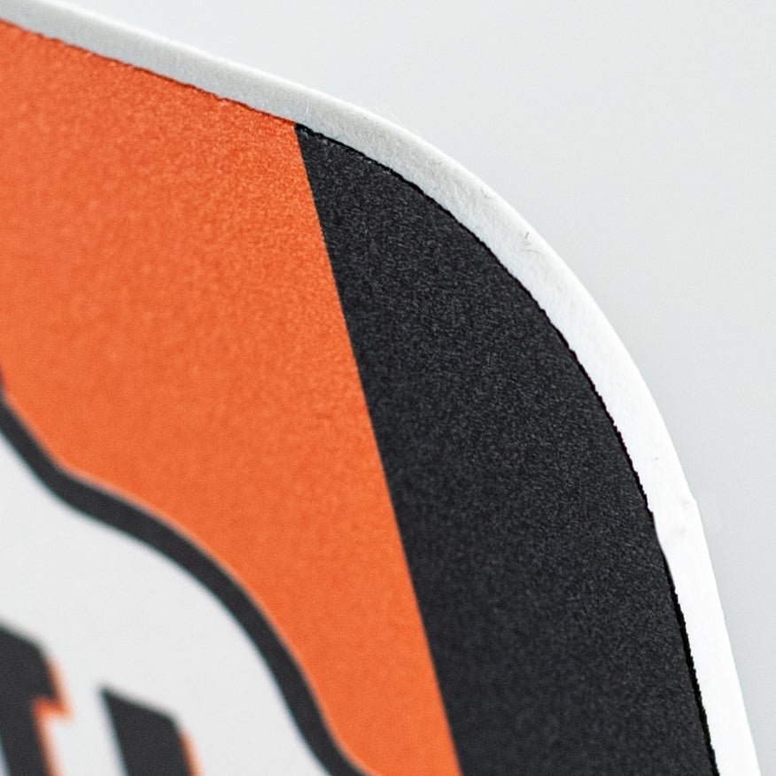8.5" Waterproof Accent Sign: Happy Halloween Traditional Scalloped Stripes detail photo 3