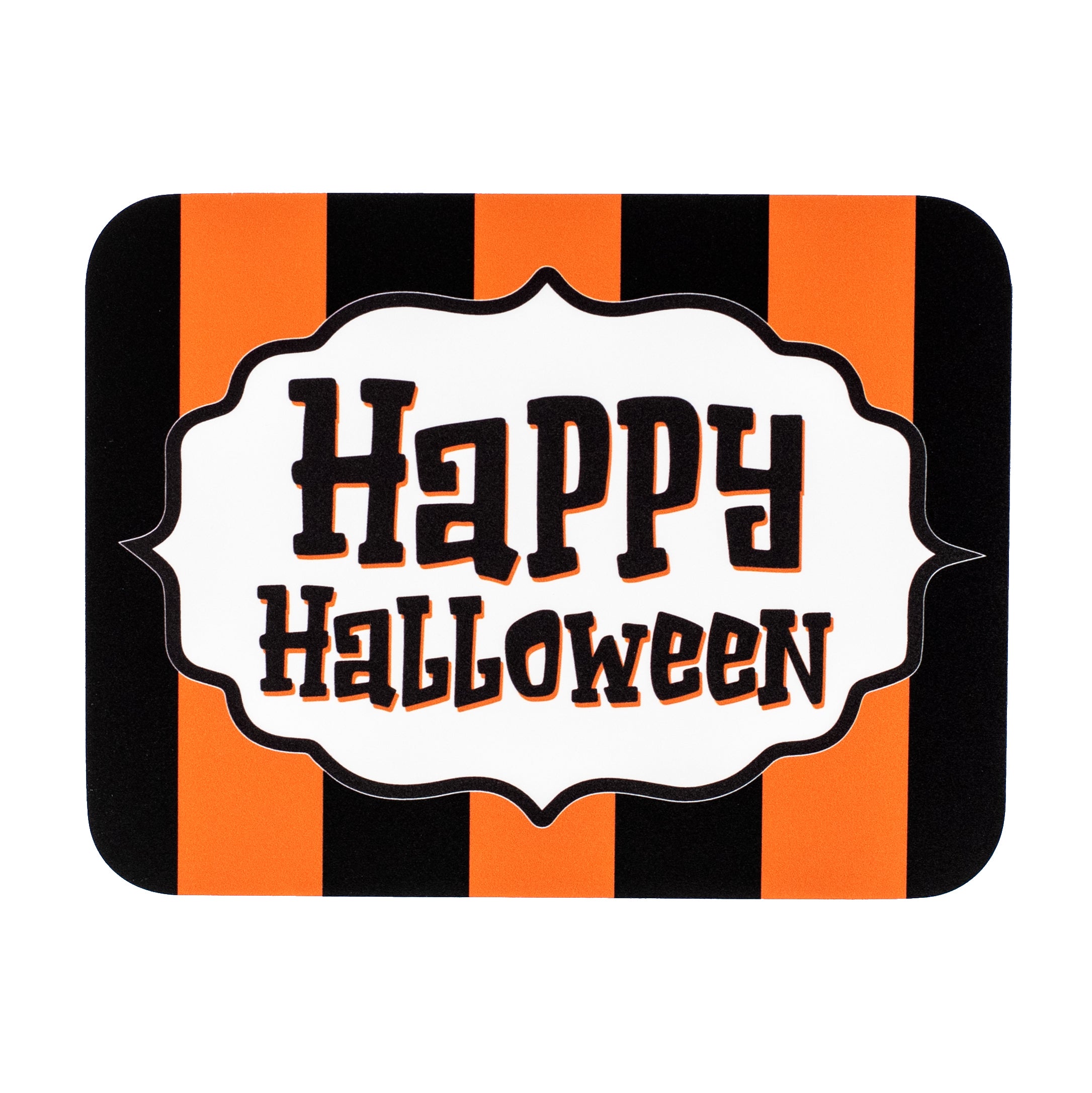 8.5" Waterproof Accent Sign: Happy Halloween Traditional Scalloped Stripes Item Number: CD1179NH
