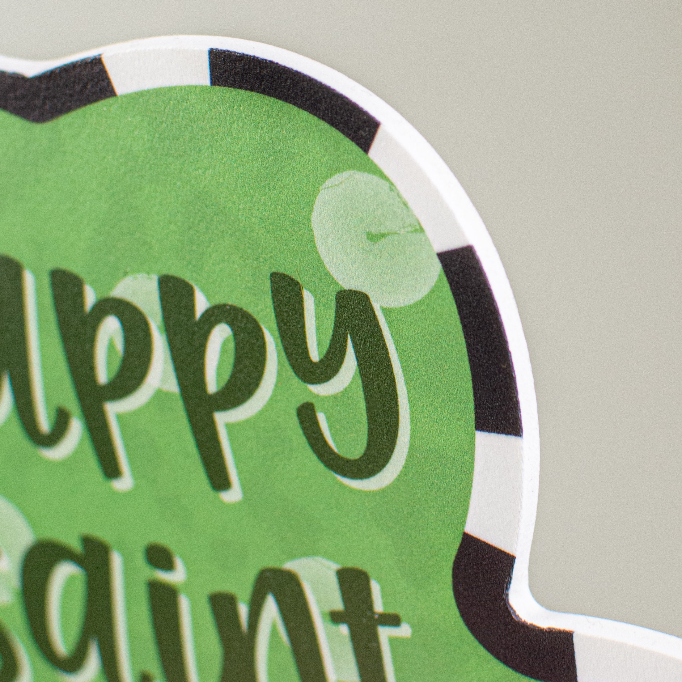 8" Waterproof Sign: Happy St. Patrick's Day Clover detail photo 3