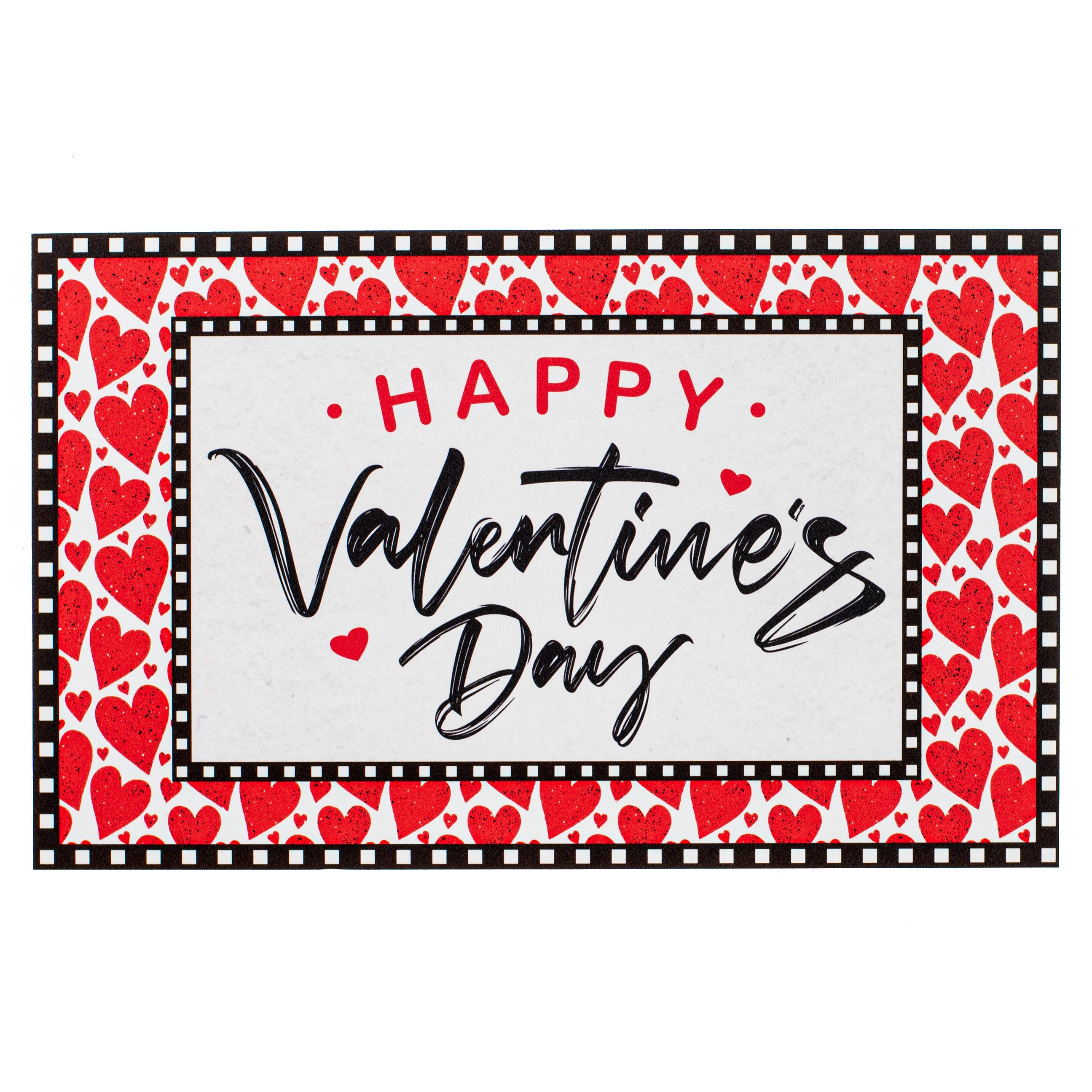 11" Waterproof Sign: Happy Valentine's Day Dashed Border Item Number: CD1103NH
