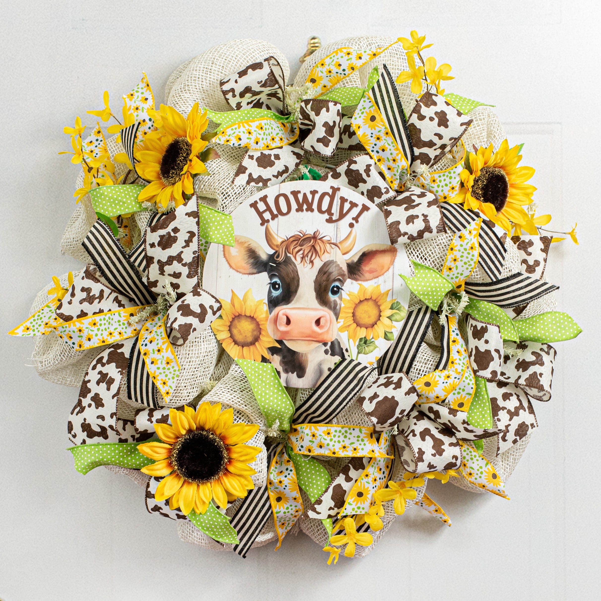 9.4" Waterproof Sign: Howdy Sunflower Cow Lifestyle Photo