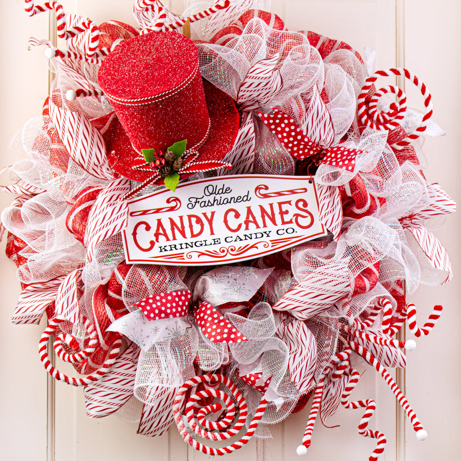 12" Waterproof Sign: Kringle Candy Canes White Lifestyle Photo