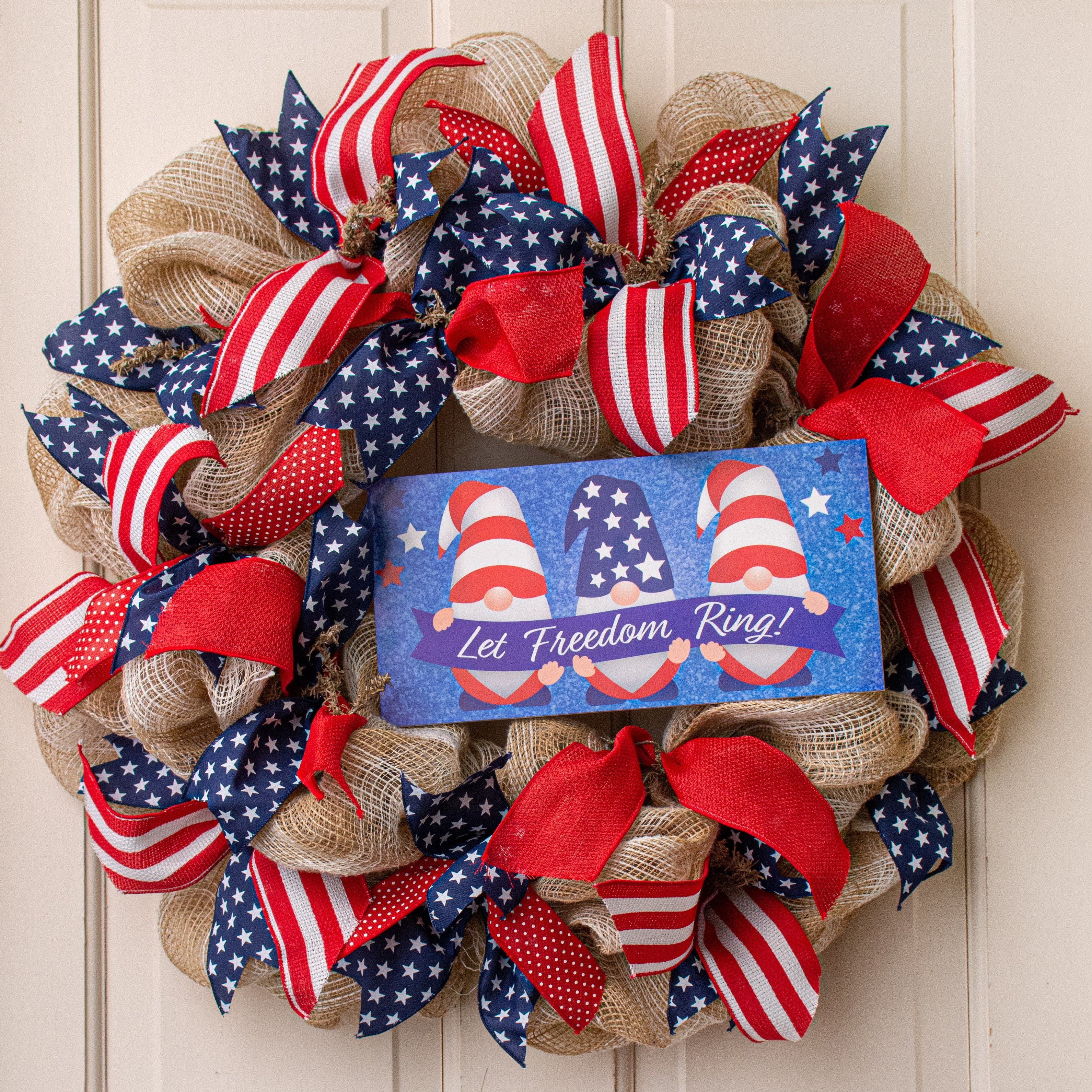 12" Waterproof Sign: Let Freedom Ring Gnomes Lifestyle Photo