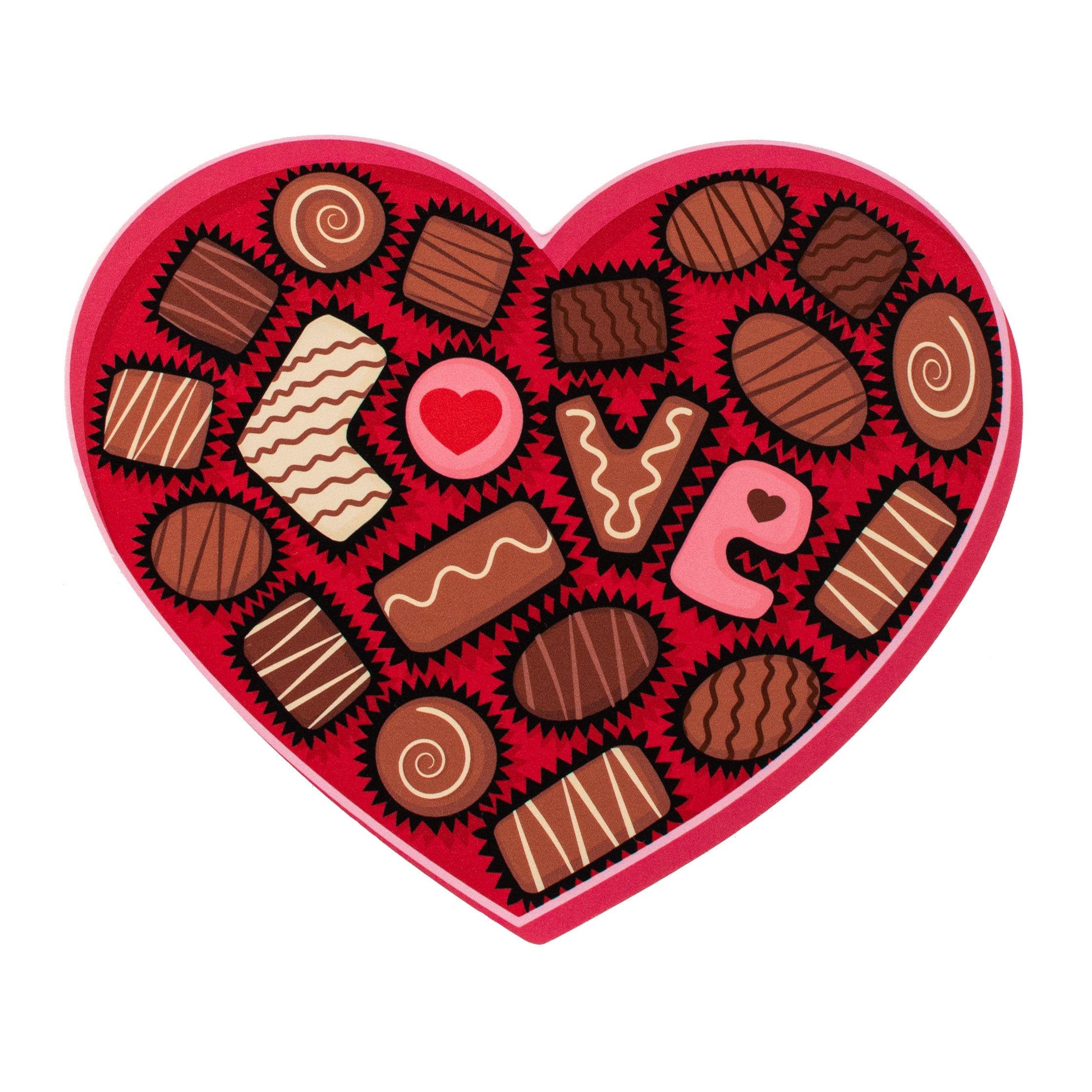 9" Waterproof Sign: Love Heart Box of Chocolates Item Number: CD0882NH