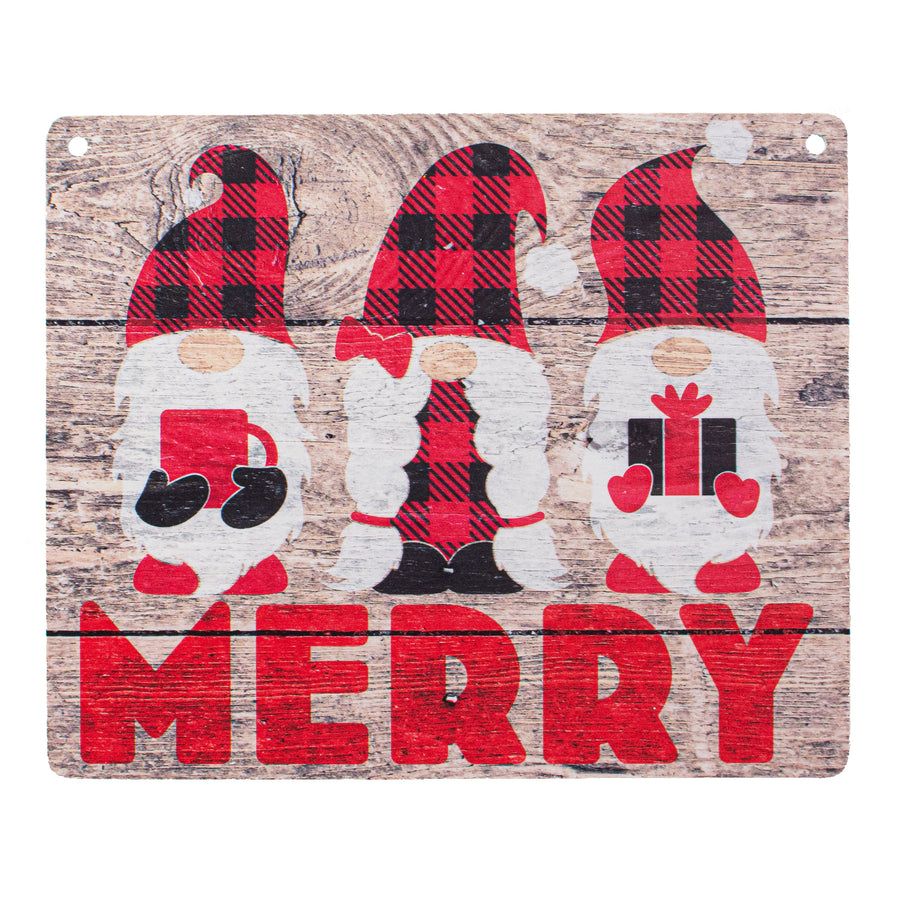 9" Waterproof Sign: MERRY Christmas Gnomes Item Number: CD0840AP
