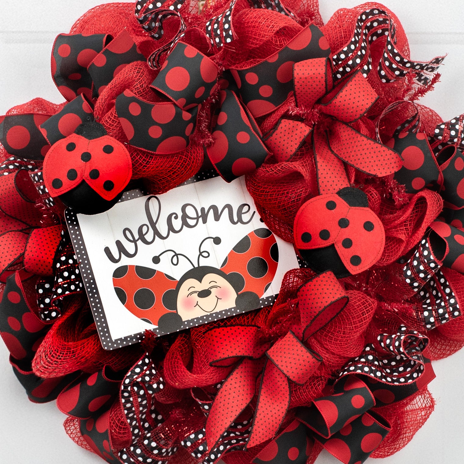 10.5" Waterproof Sign: Peeking Ladybug Lifestyle Photo