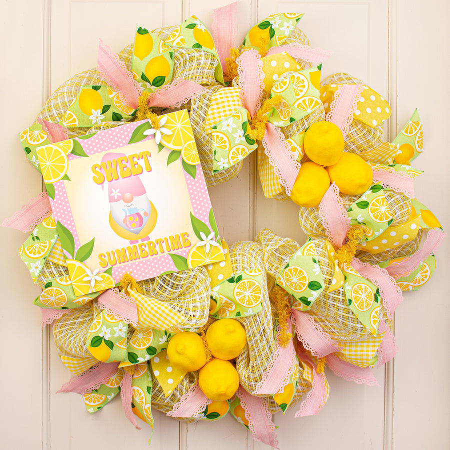 9" Waterproof Sign: Pink Lemonade Gnome Lifestyle Photo