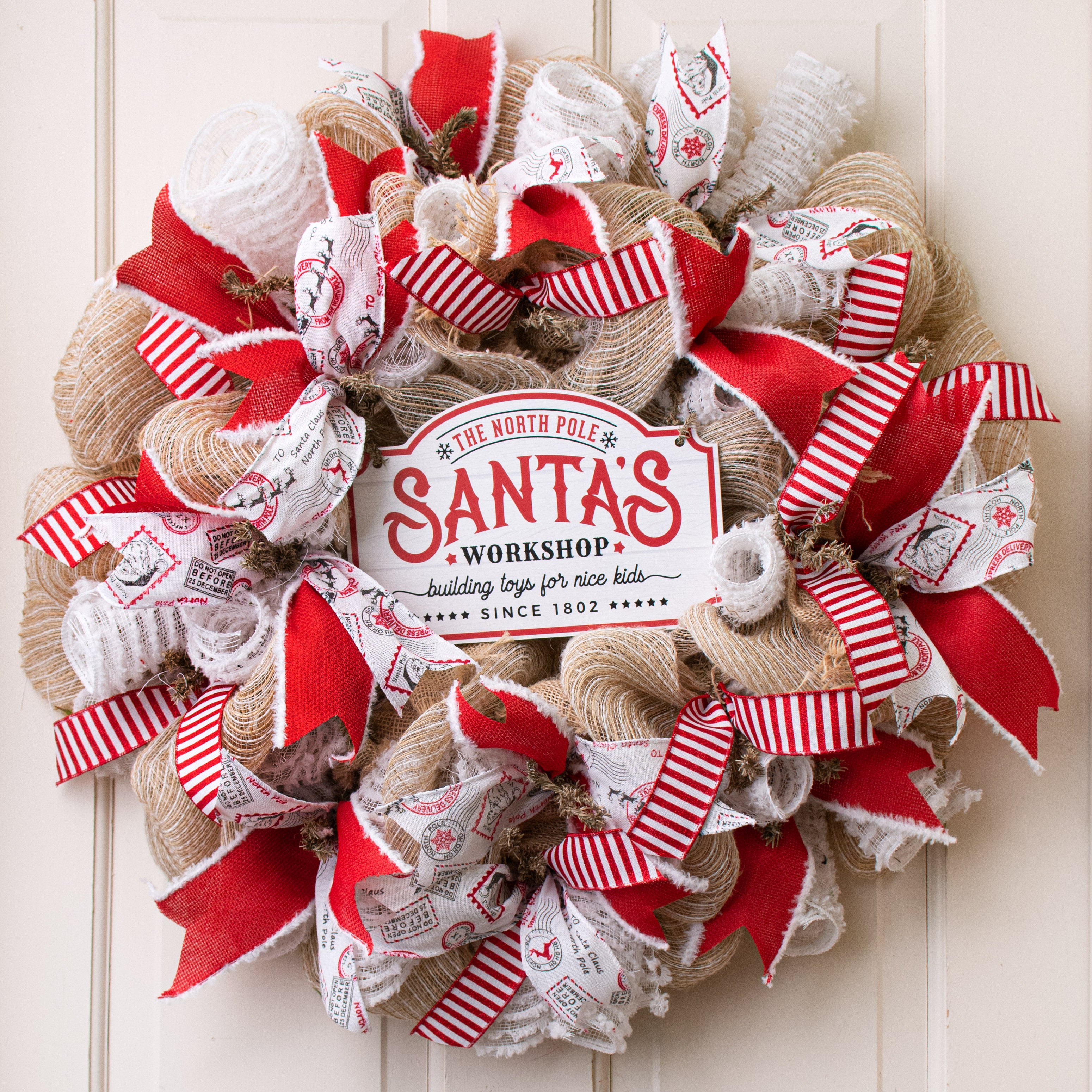 9" Waterproof Sign: Santa's Workshop Lifestyle Photo