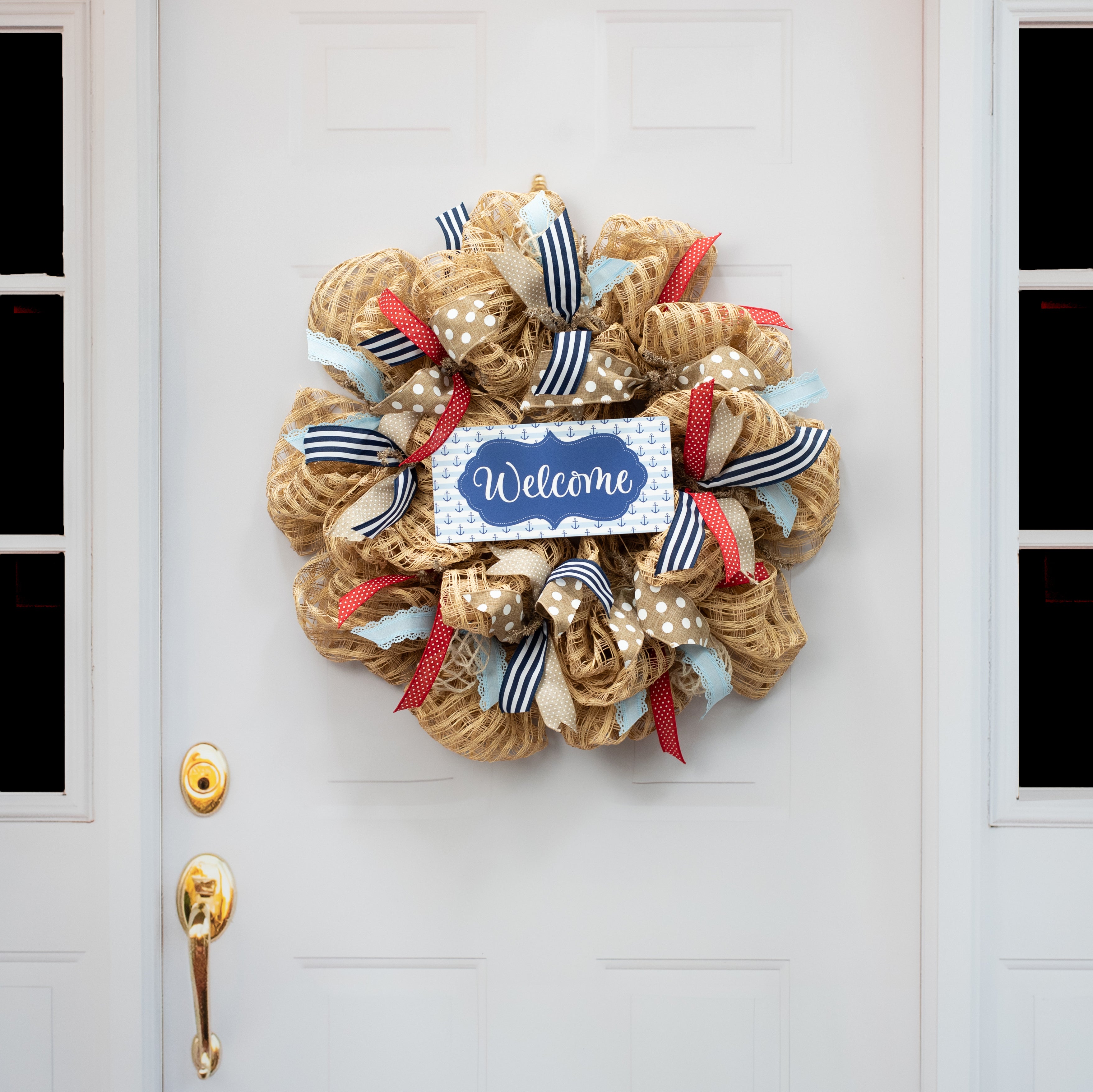 10.5" Waterproof Sign: Scalloped Welcome Nautical Anchor detail photo 4