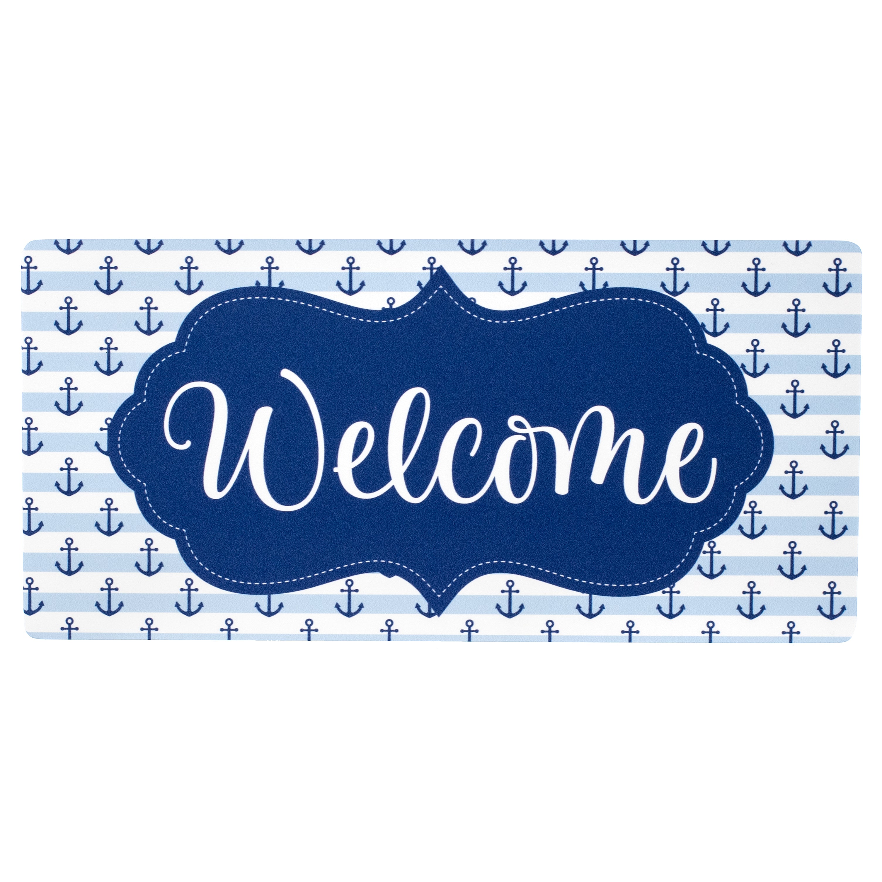 10.5" Waterproof Sign: Scalloped Welcome Nautical Anchor Item Number: CD1119NH