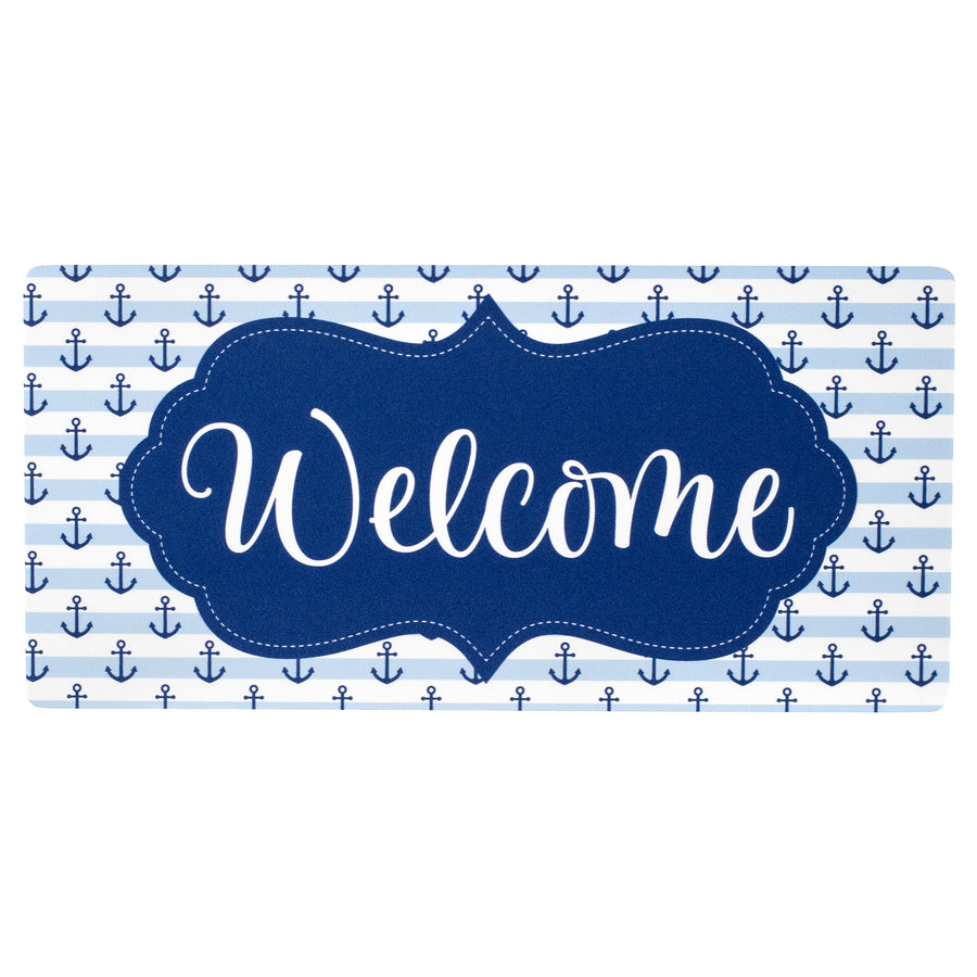 10.5" Waterproof Sign: Scalloped Welcome Nautical Anchor Item Number: CD1119NH