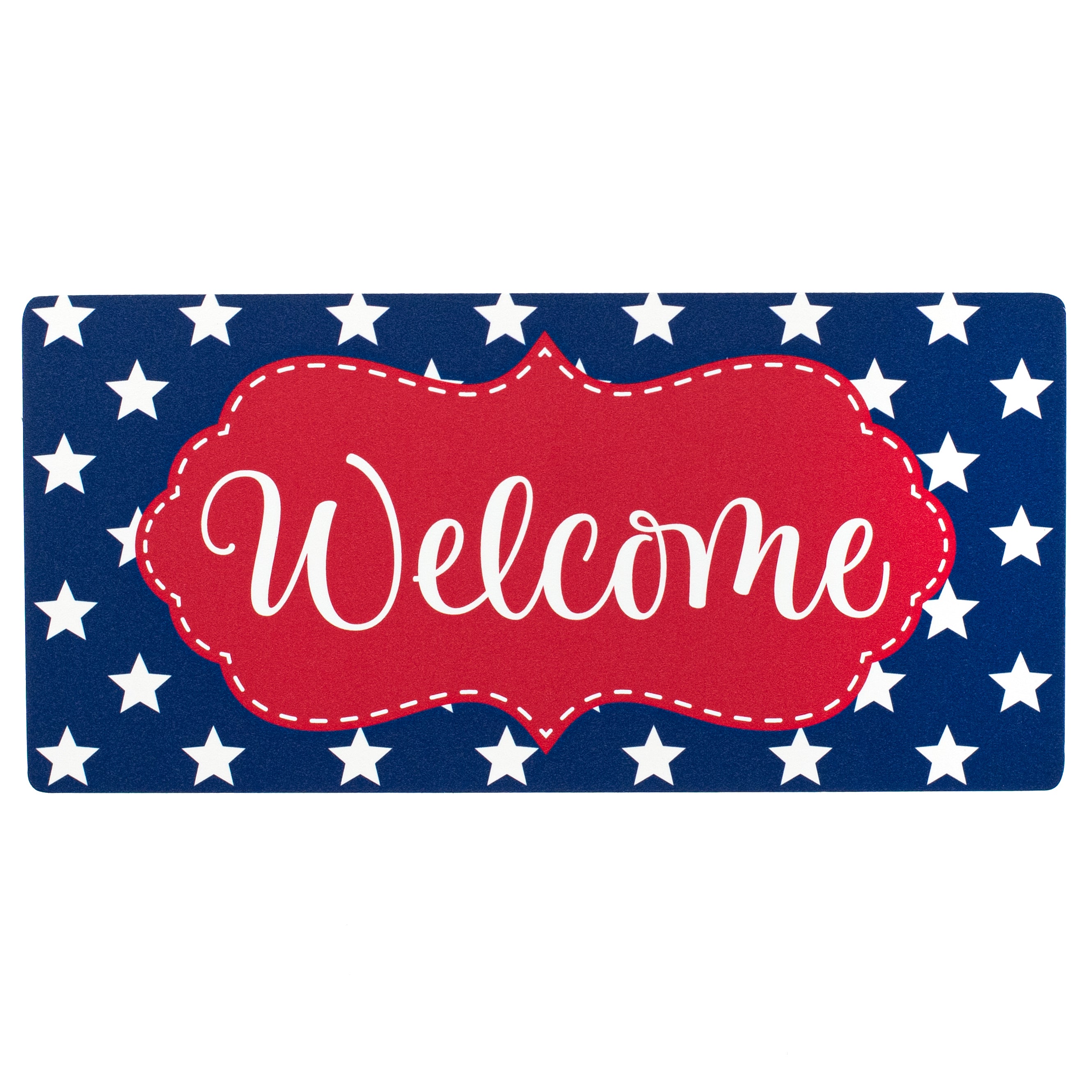10.5" Waterproof Sign: Scalloped Welcome Patriotic Stars Item Number: CD1126NH
