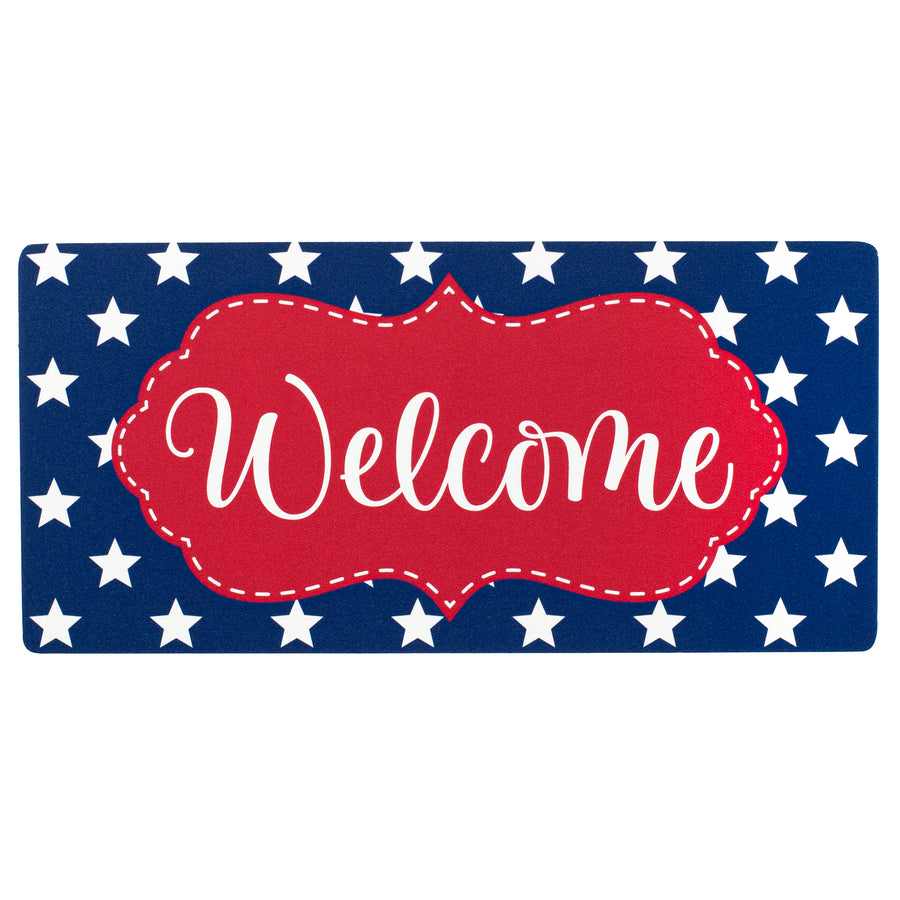 10.5" Waterproof Sign: Scalloped Welcome Patriotic Stars Item Number: CD1126NH