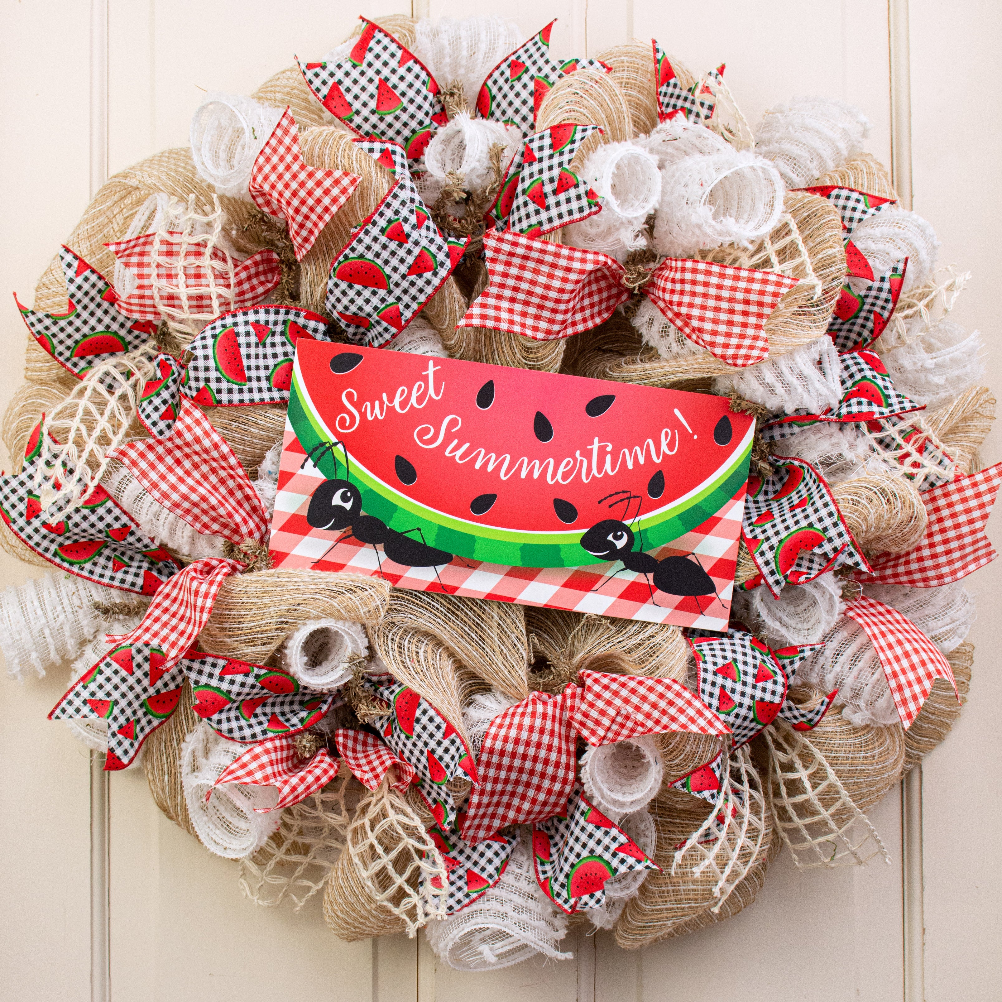 12" Waterproof Sign: Sweet Summertime Watermelon Picnic Lifestyle Photo