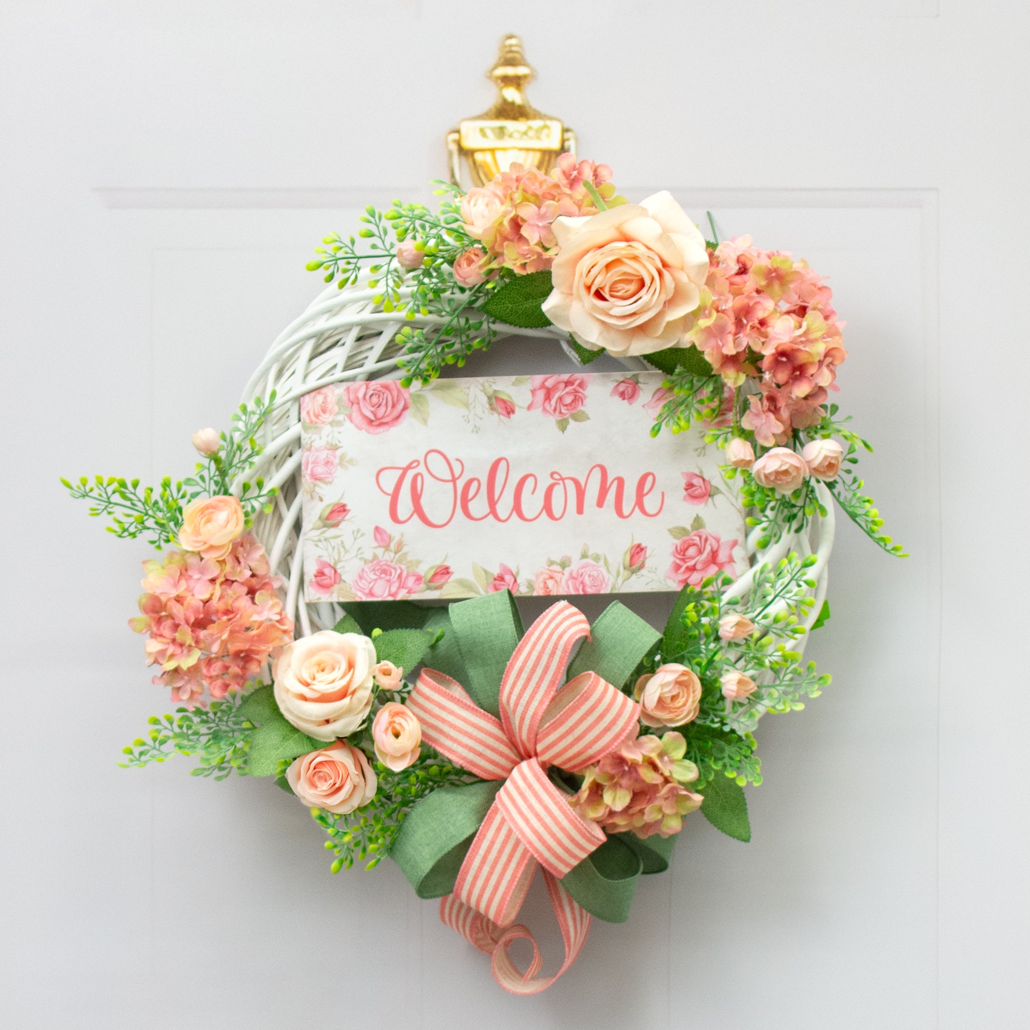 12" Waterproof Sign: Vintage Rose Welcome Lifestyle Photo