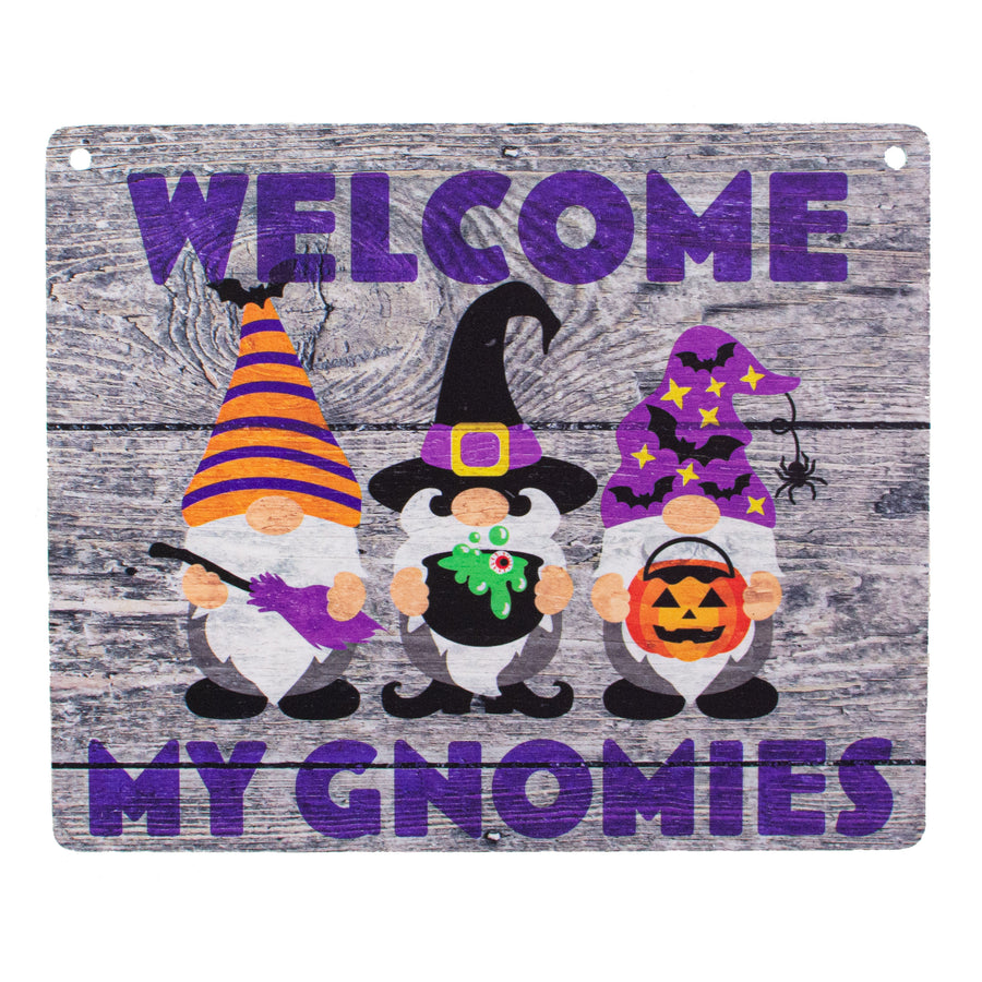 9" Waterproof Sign: Welcome Halloween Gnomes Item Number: CD0838AP