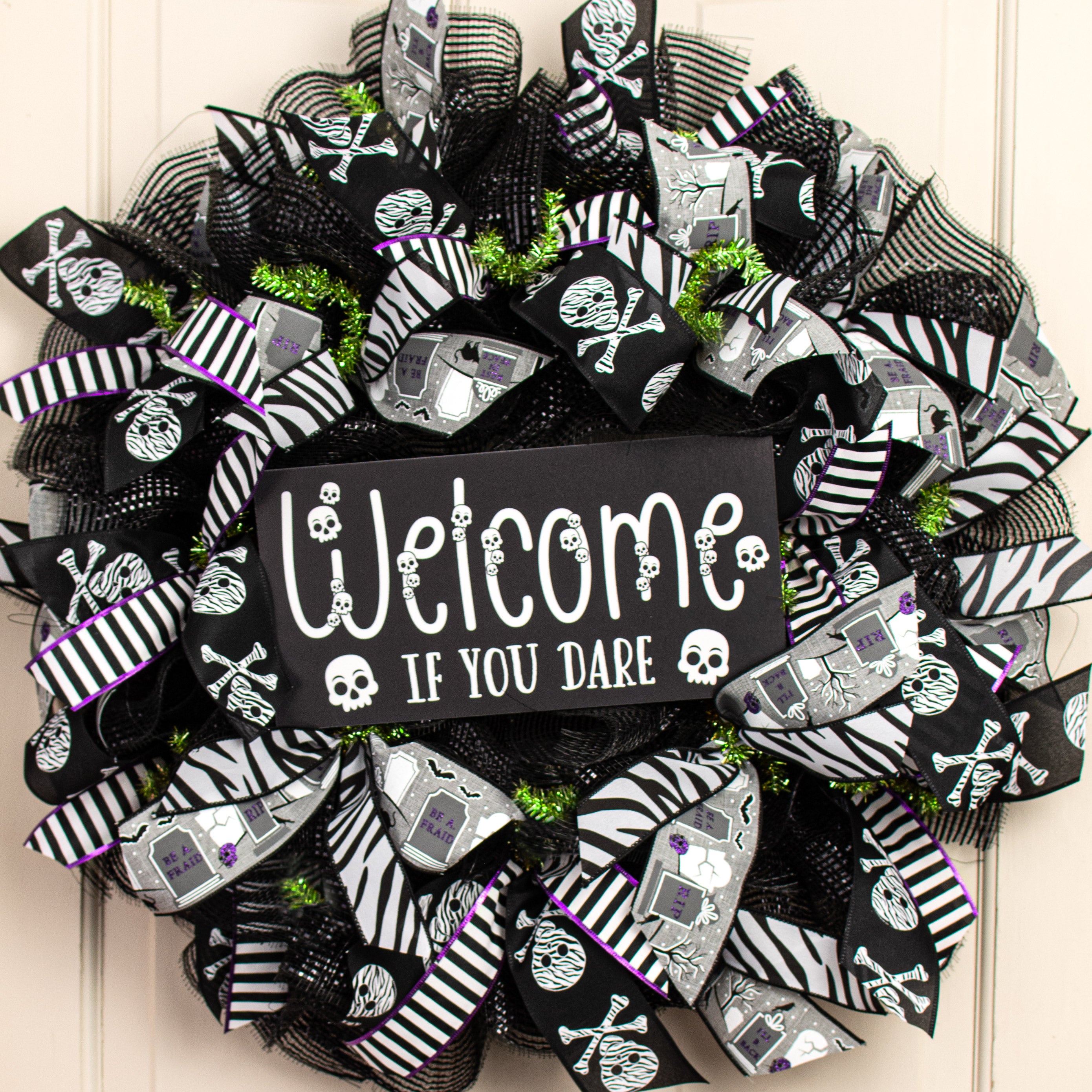 12" Waterproof Sign: Welcome If You Dare Lifestyle Photo