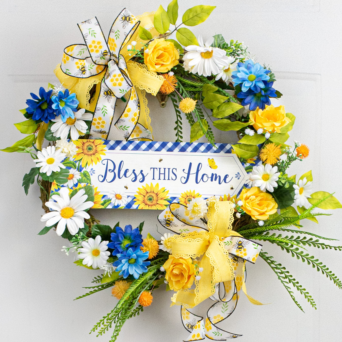 Waterproof Sunflower and Daisies Signature Sign (5" x 15") Lifestyle Photo