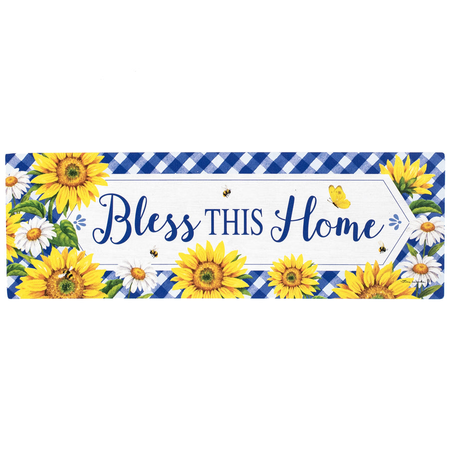 Waterproof Sunflower and Daisies Signature Sign (5" x 15") Item Number: 5061SS