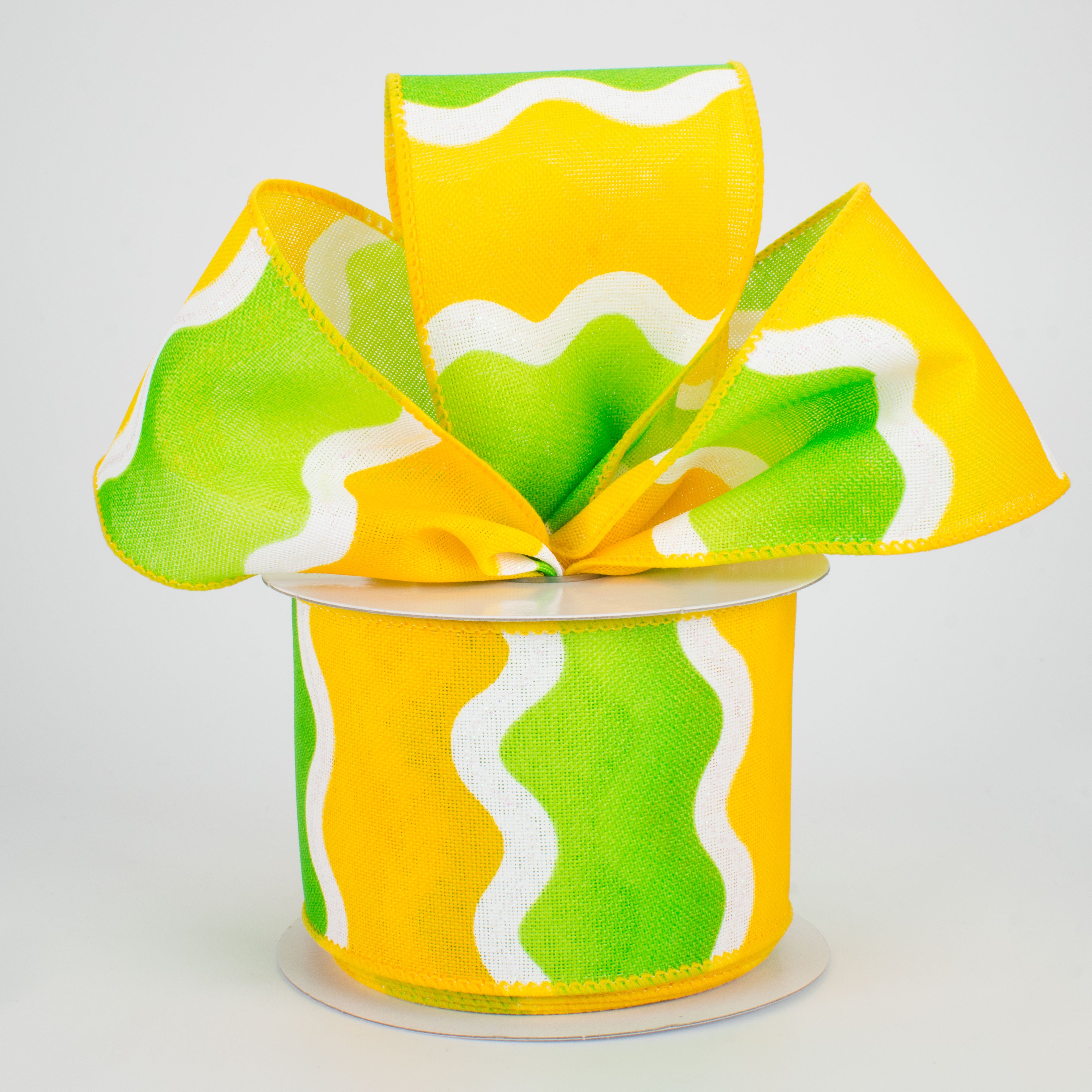 2.5" Wave Ribbon: Lime & Yellow (10 Yards) Lifestyle Photo