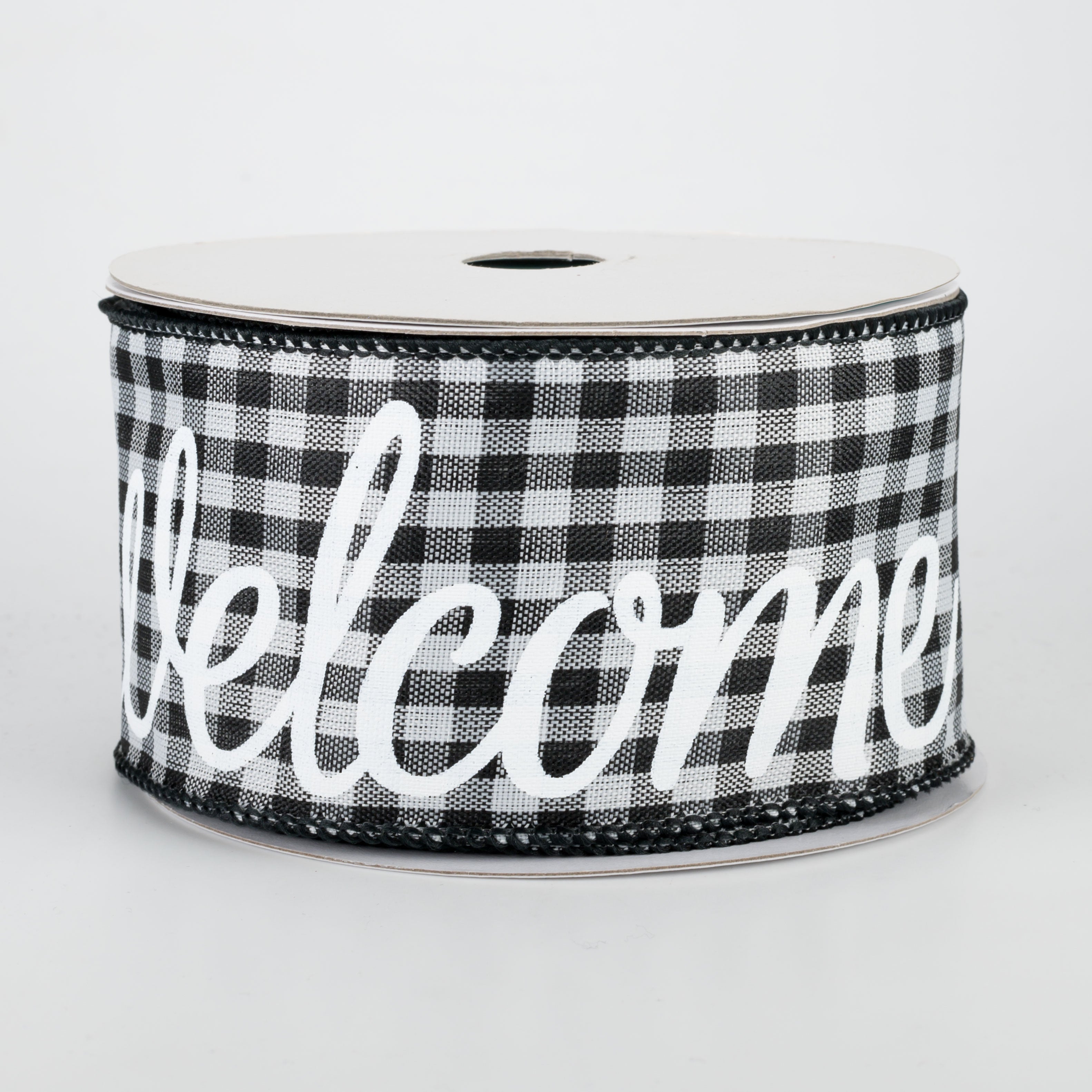 2.5" Welcome Check Ribbon: Black & White (10 Yards)